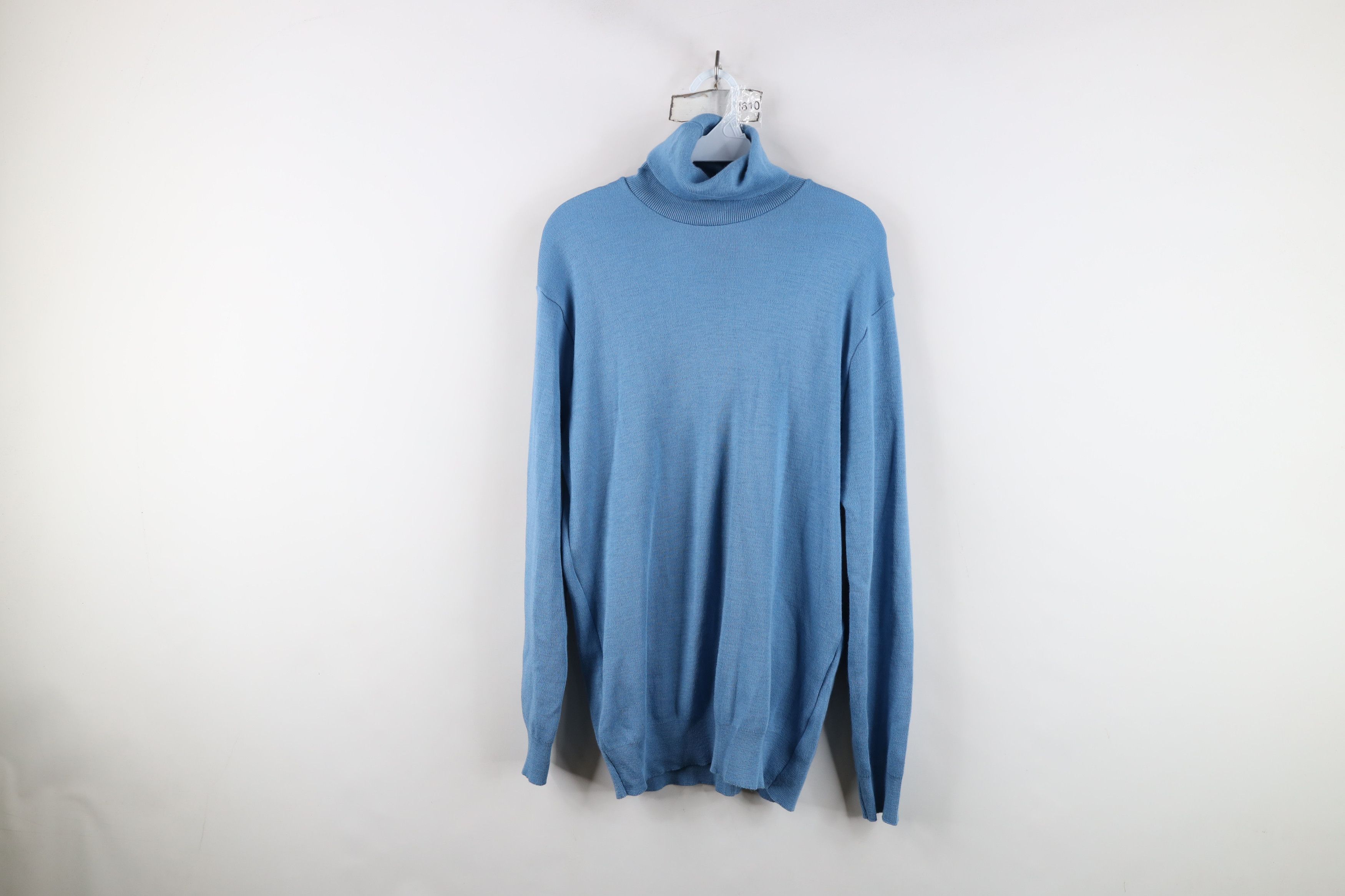 Vintage Vintage 70s Streetwear Long Sleeve Turtleneck Sweater Blue Size US XL / EU 56 / 4 - 1 Thumbnail