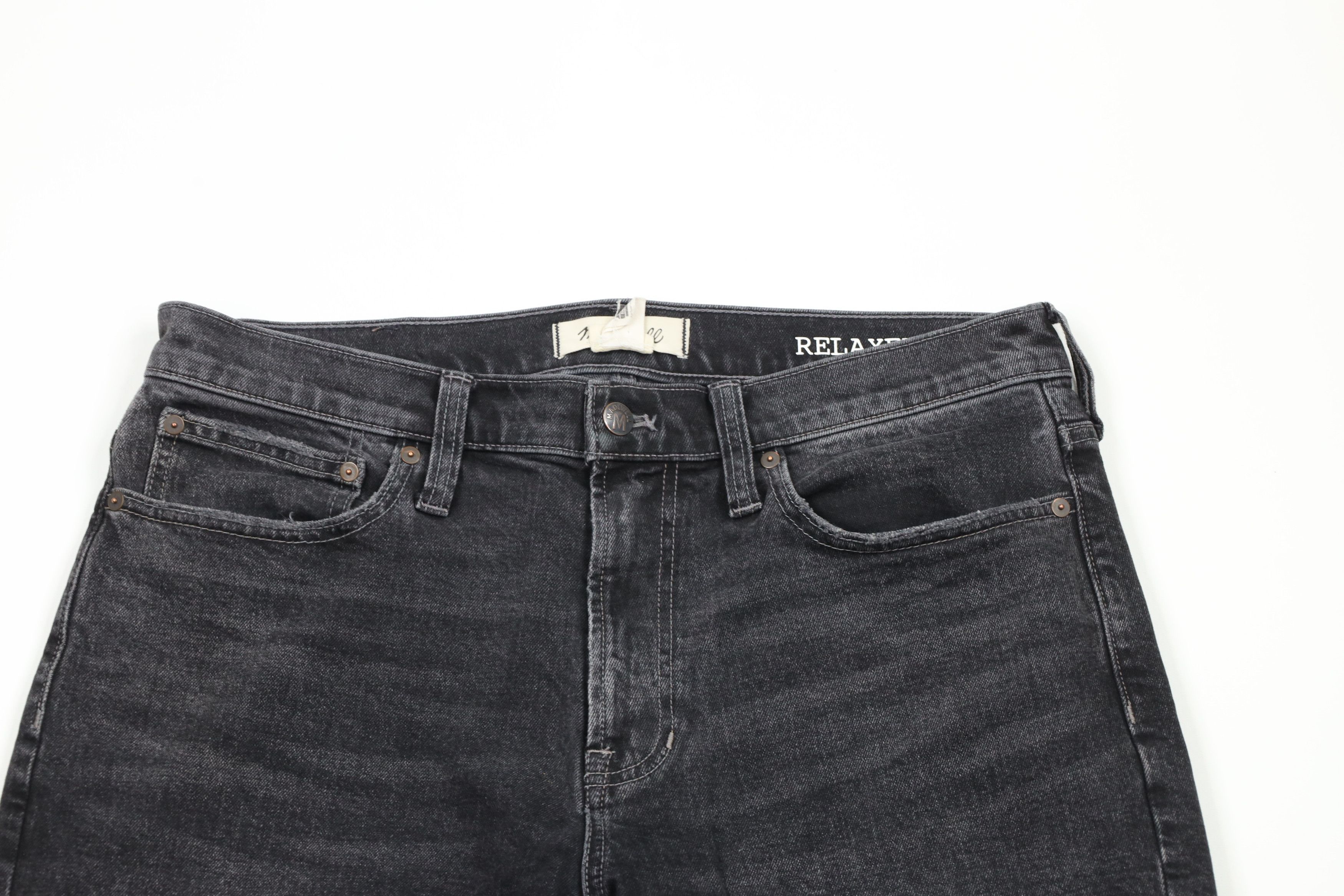 Madewell × Vintage Madewell Relaxed Fit Tapered Leg Stretch Denim Jeans Black Size US 34 / EU 50 - 2 Thumbnail