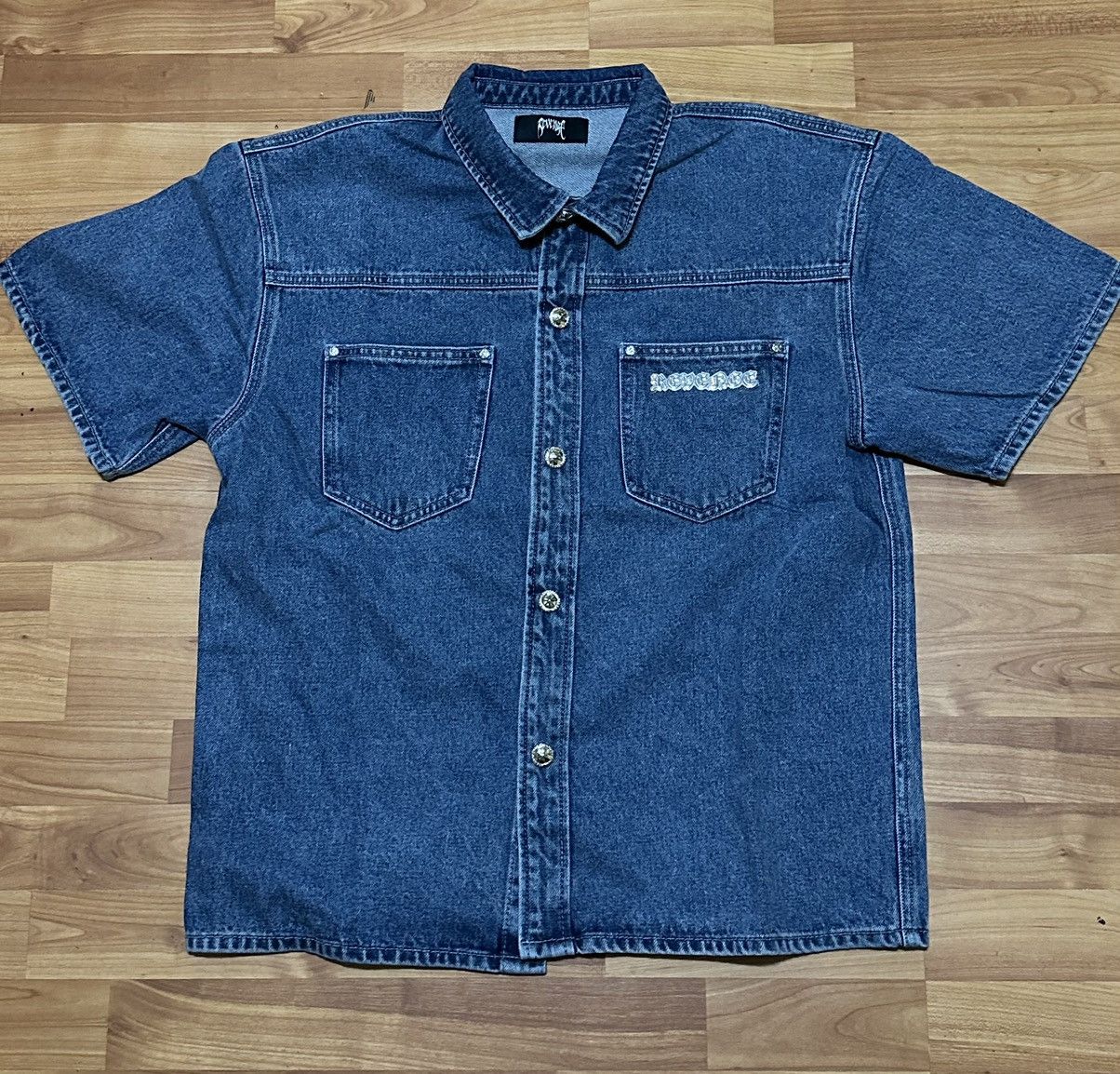 Revenge Revenge Denim Button Up Bleached Indigo Size US M / EU 48-50 / 2 - 3 Thumbnail