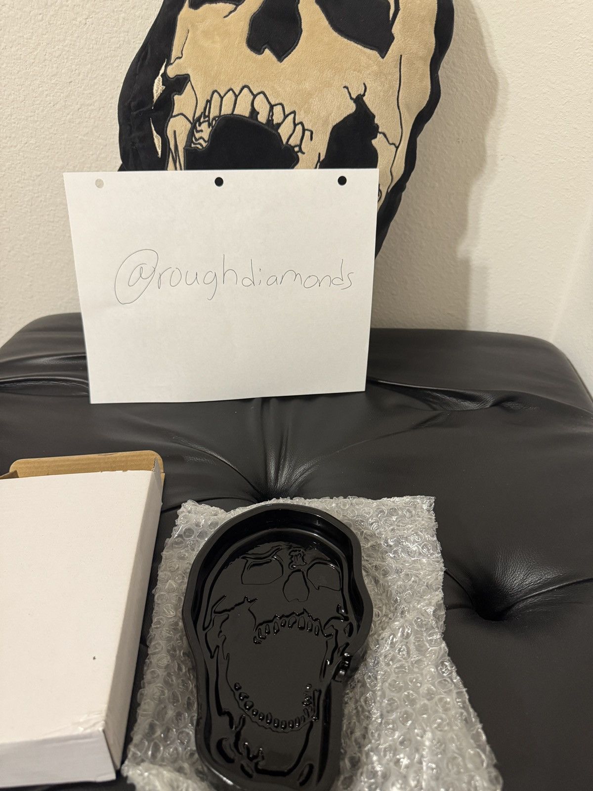 Revenge Revenge Skull Glass Ashtray Black Size ONE SIZE - 3 Thumbnail