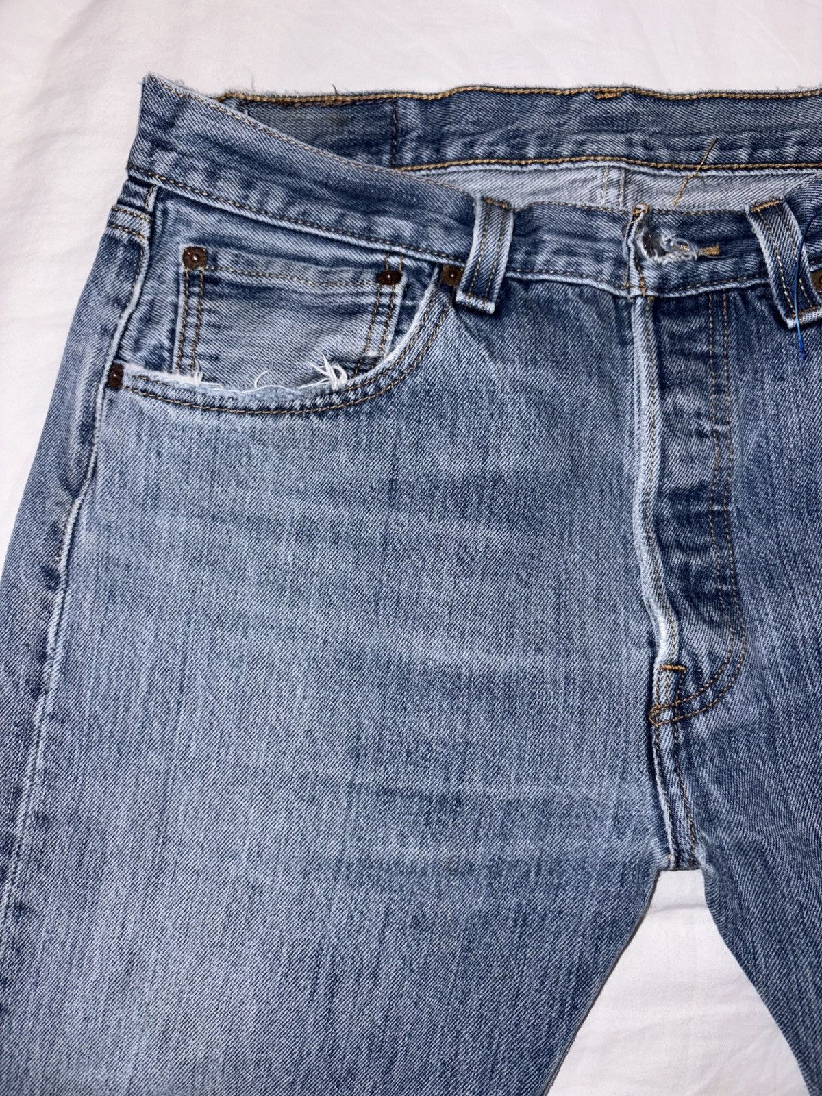 Levi's Vintage Clothing Levi’s 501 red tab blue jeans denim w32 L32 distressed Size US 32 / EU 48 - 3 Thumbnail