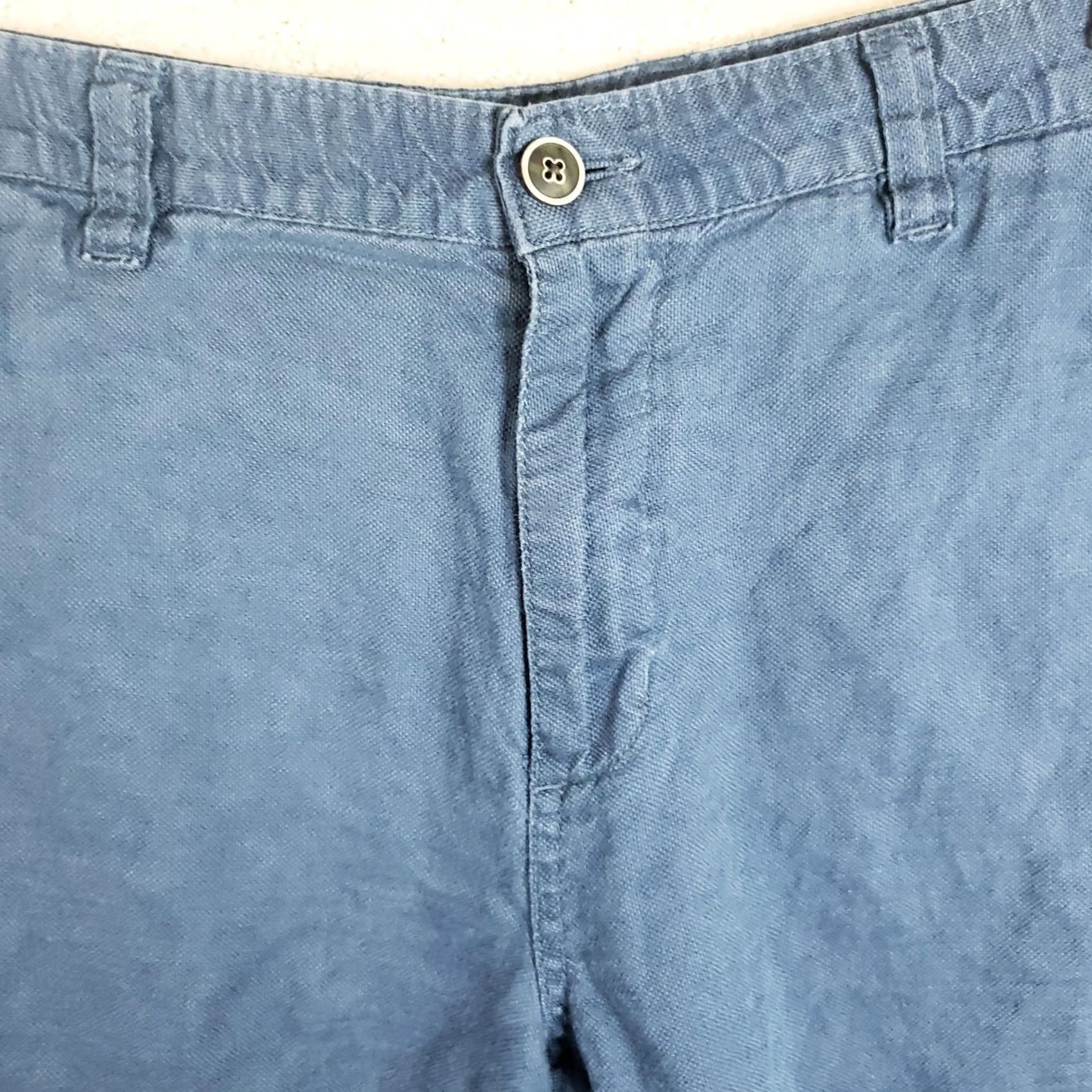 Tommy Bahama TOMMY BAHAMA Men's Bermuda Shorts Blue 34 Linen Tencel Blend 10" Inseam Flat Front Button Casual Travel Beach Size US 34 / EU 50 - 3 Thumbnail