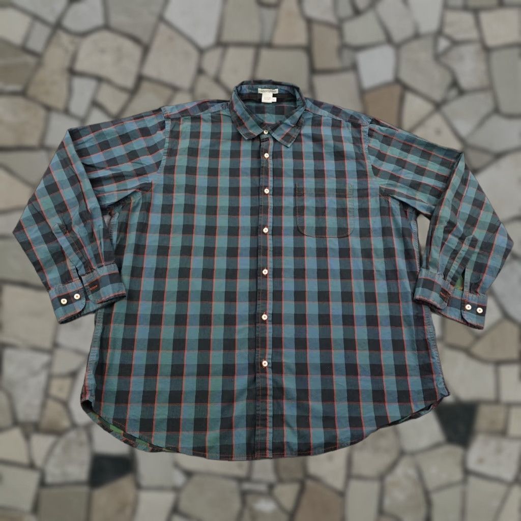 Carbon2Cobalt Carbon 2 Cobalt Shirt Mens XL Green Blue Plaid Long Sleeve Button-Up Outdoors Size US XL / EU 56 / 4 - 1 Thumbnail