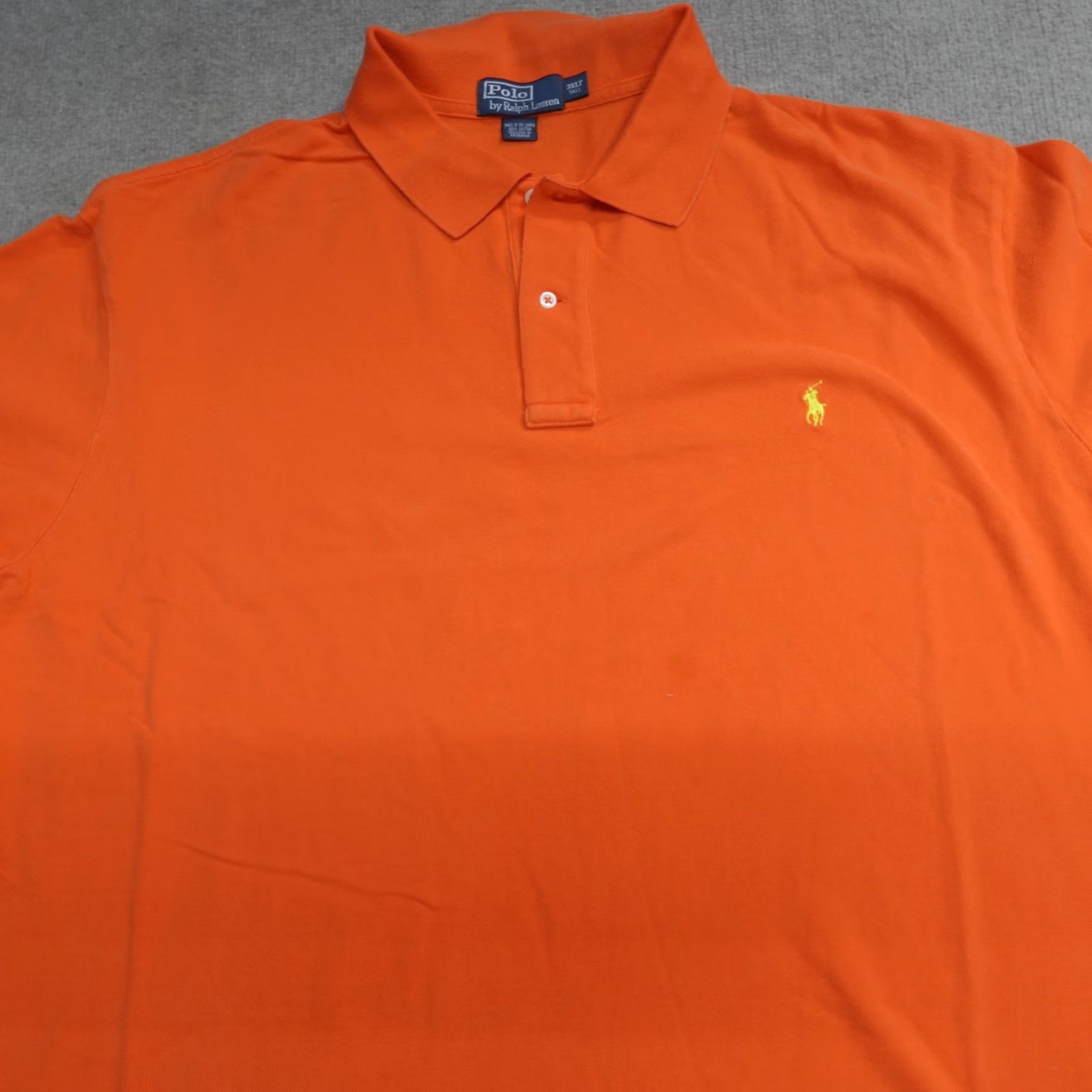 Polo Ralph Lauren Polo Ralph Lauren Polo Shirt 3XLT Orange Solid Cotton Shirt Mens Big & Tall Short Sleeve Collared Polo 3XLT Orange Solid Cotton Embroidered Size US XXL / EU 58 / 5 - 2 Thumbnail