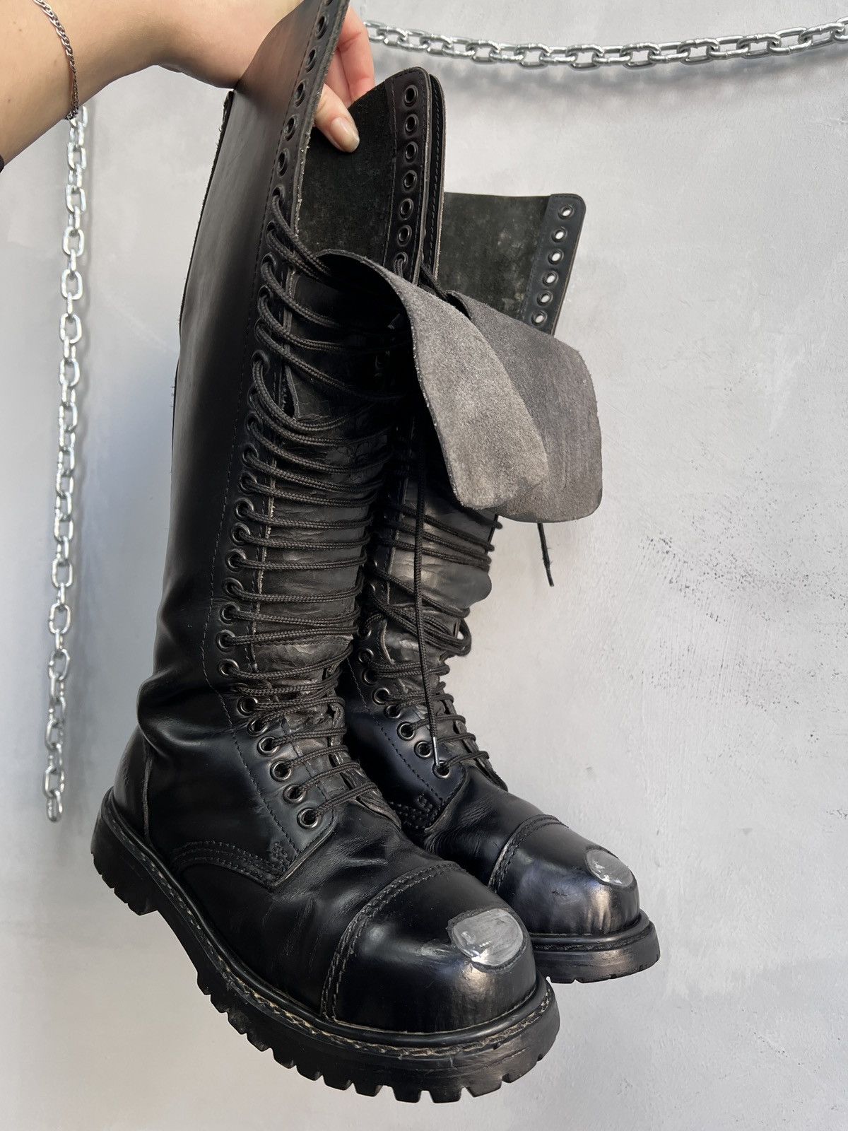 Undercover Undercover Leather Black Boots High Dirk Bikkembergs Style Size US 7 / EU 40 - 1 Thumbnail