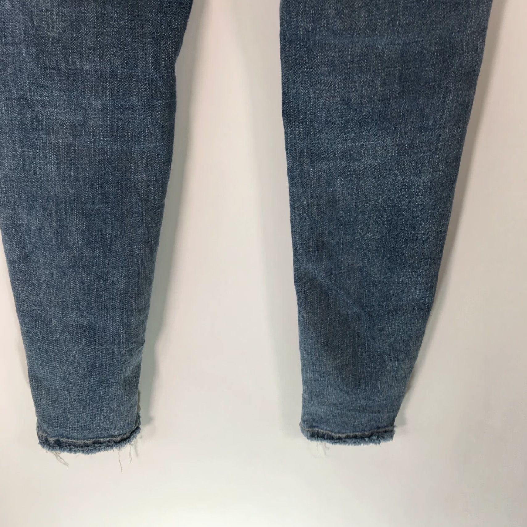 Vintage Kancan Jeans 5/26 Blue Skinny Distressed Flat Front Casual Womens Size 27" / US 4 / IT 40 - 6 Thumbnail