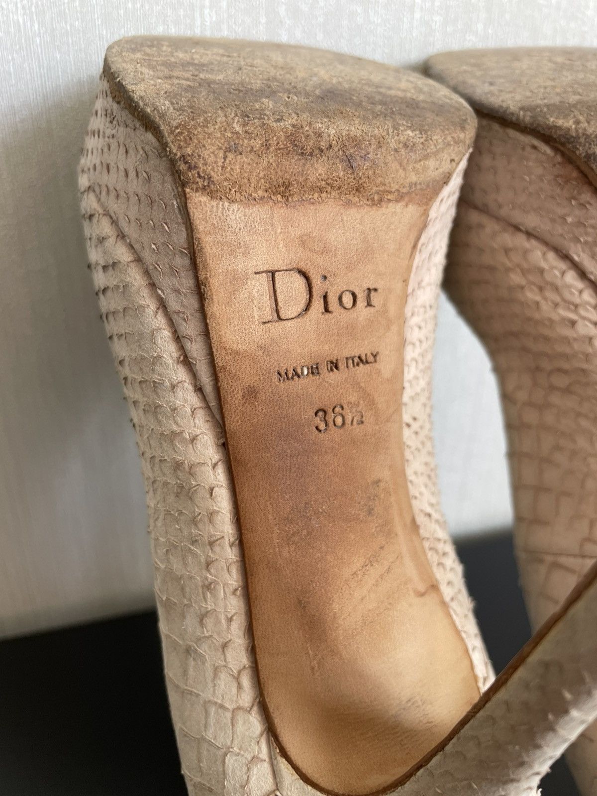 Christian Dior Monsieur × Hedi Slimane × John Galliano Vintage Christian Dior Python Heels Miss Dior peep toe Y2k Size US 6.5 / IT 36.5 - 11 Thumbnail