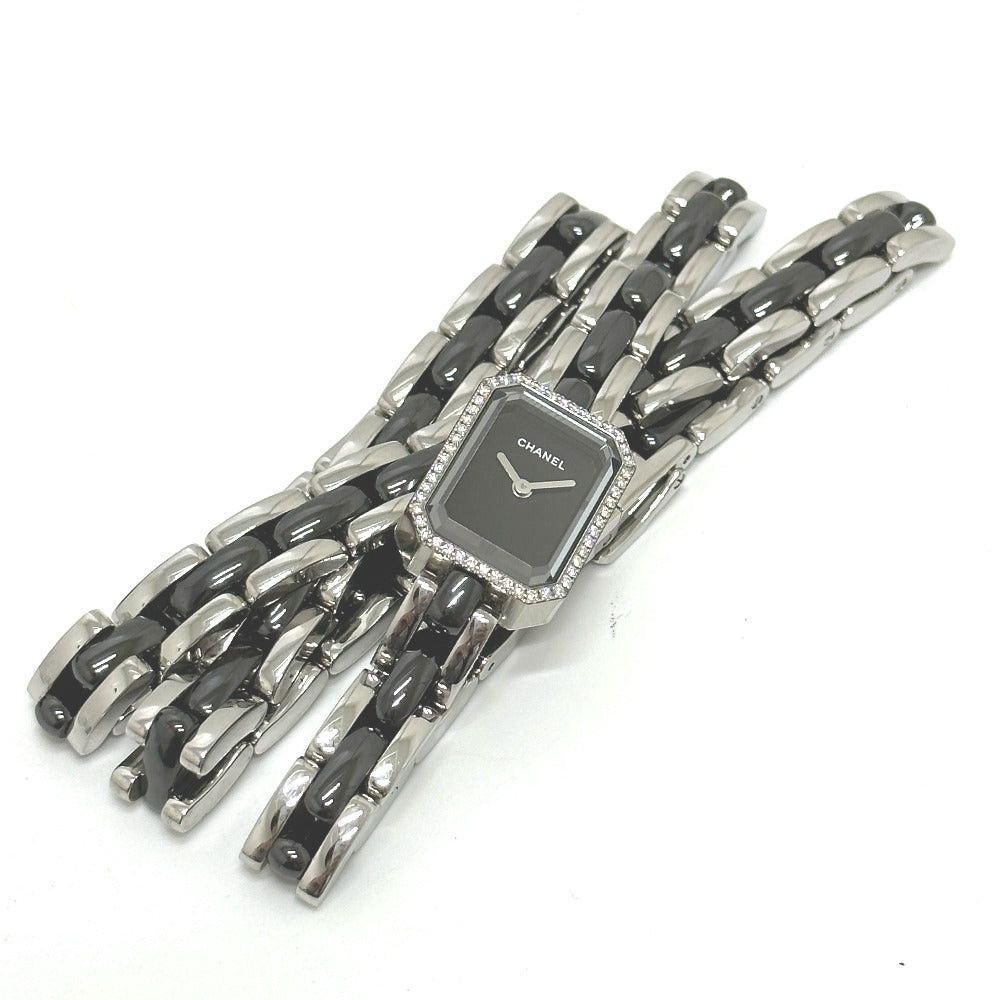 Chanel Chanel H3058 Watch (Timepiece) Premiere Triple Bracelet Bezel Diamond Wristwatch Ss Women Black Size ONE SIZE - 1 Thumbnail