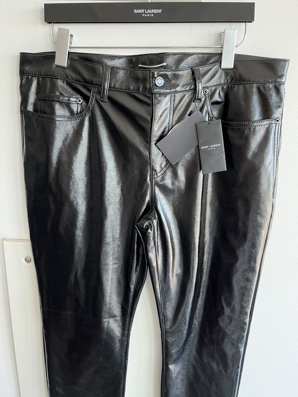Saint Laurent Paris × Yves Saint Laurent Brand New Runway Saint Laurent Leather Wax Shiny Pant Size US 34 / EU 50 - 18 Thumbnail
