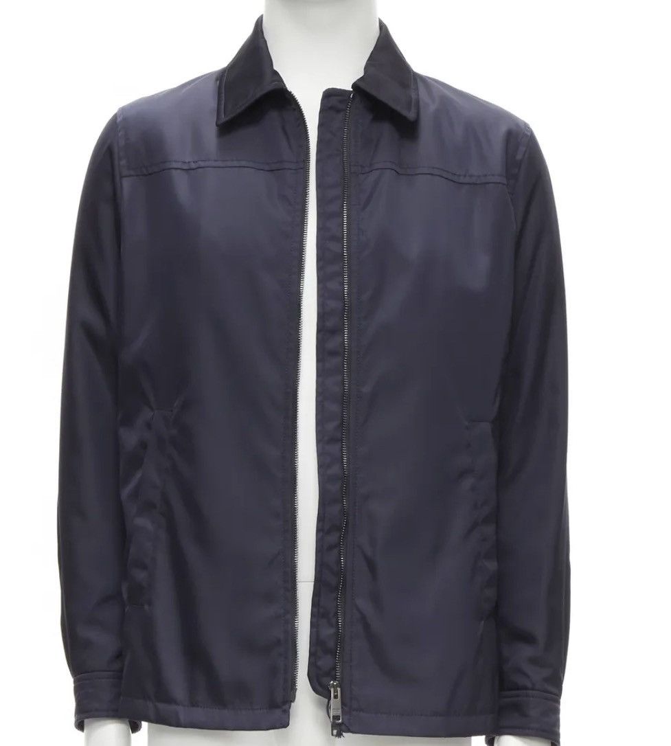 image of Prada Navy Gabardine Nylon Jacket, Men's (Size Medium)