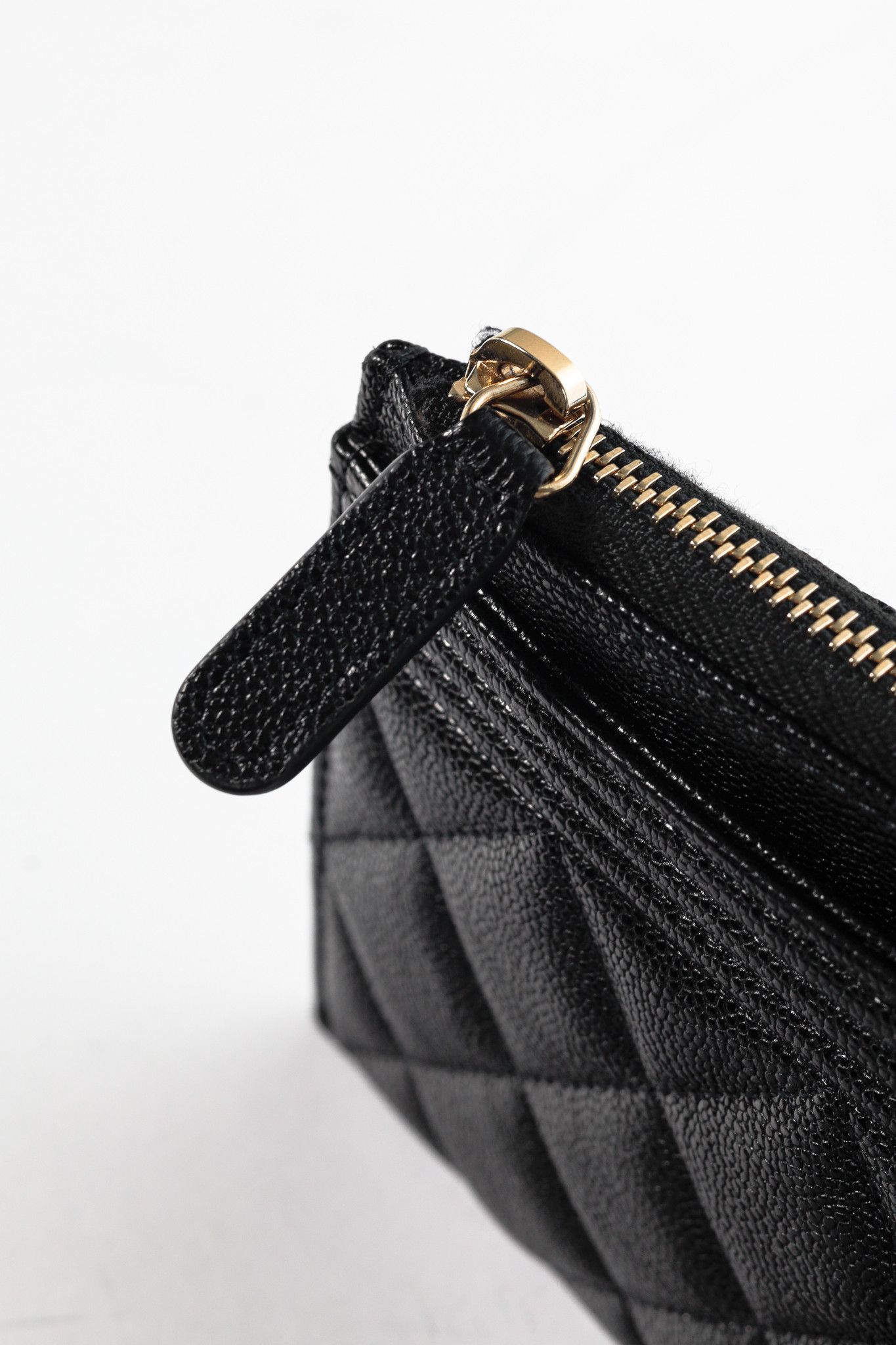 Chanel Chanel Black Caviar Leather Quilted Boy Zip Pouch Size ONE SIZE - 7 Thumbnail