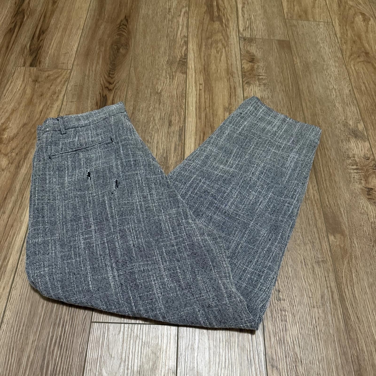 Other Vintage 80s Grey Textured Trousers Distressed Size 31 Size US 31 - 1 Thumbnail