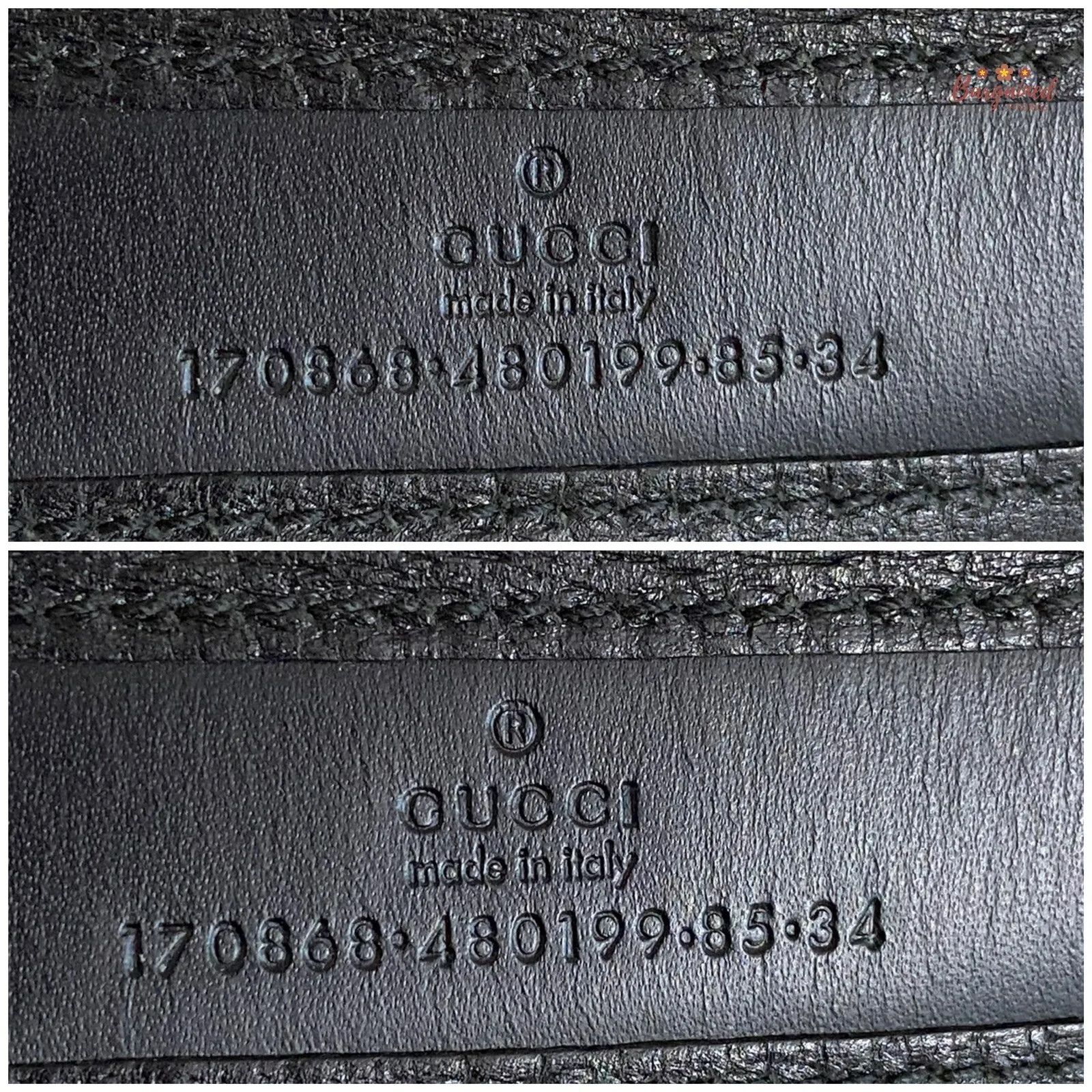Gucci Gucci Black Monogram Canvas Leather Gold Chain Buckle Belt Size 30 - 8 Thumbnail