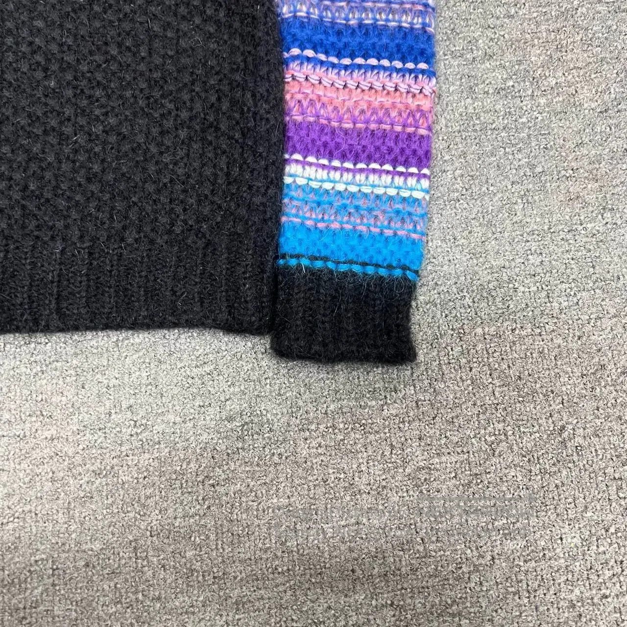 Saint Laurent Paris Saint Laurent Rainbow Sleeve Black Knit Cardigan XS. Size XS / US 0-2 / IT 36-38 - 4 Thumbnail