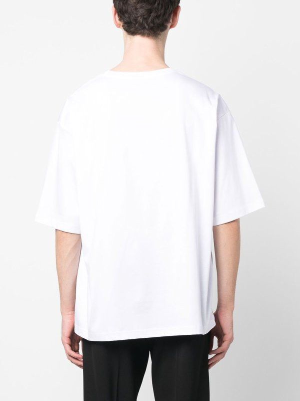 Lanvin o1y0225 Logo Crewneck T-Shirt in White/Yellow Size US XL / EU 56 / 4 - 4 Thumbnail