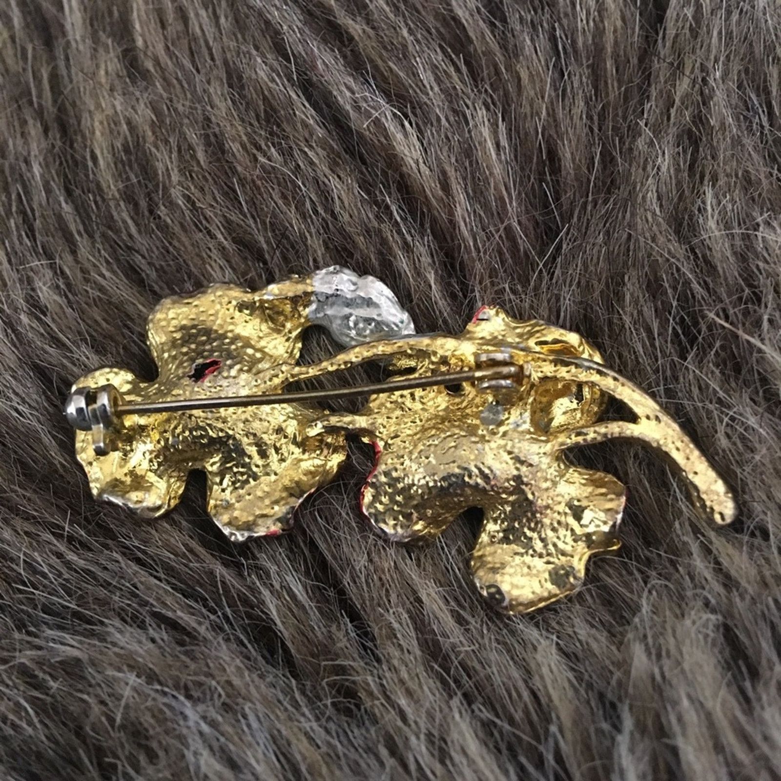 Vintage Vintage rhinestone gold setting floral brooch Size ONE SIZE - 2 Thumbnail