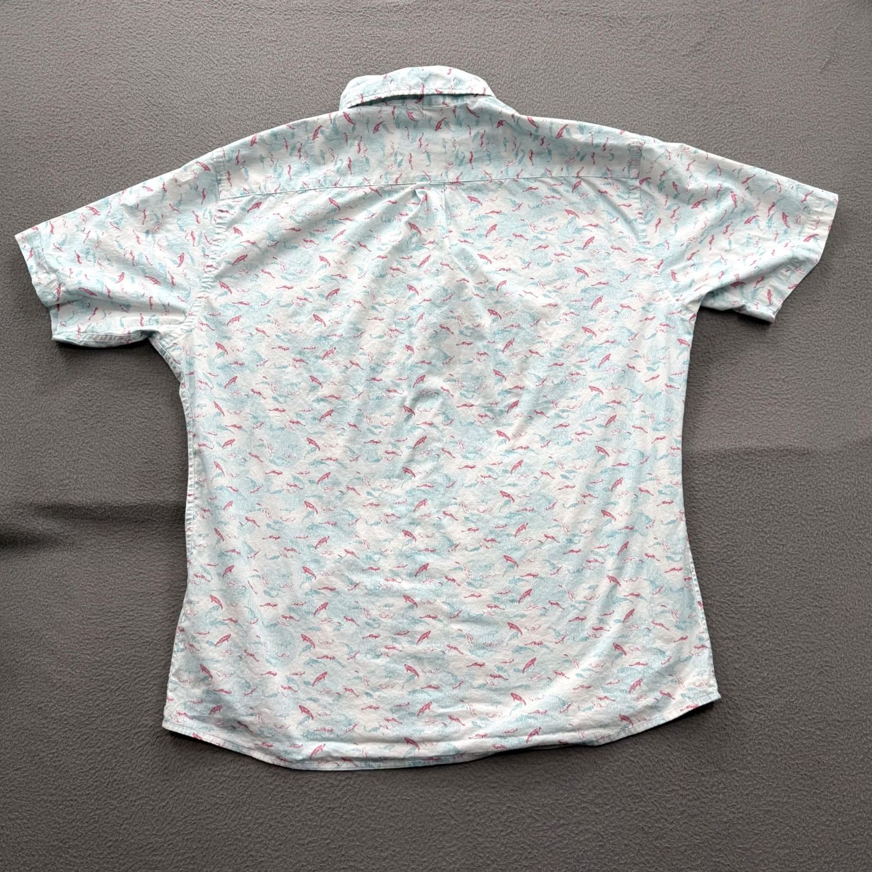 Peter Millar Peter Millar Shirt Mens Large Blue Fish Print Short Sleeve Button Up Stretch Size US L / EU 52-54 / 3 - 2 Thumbnail