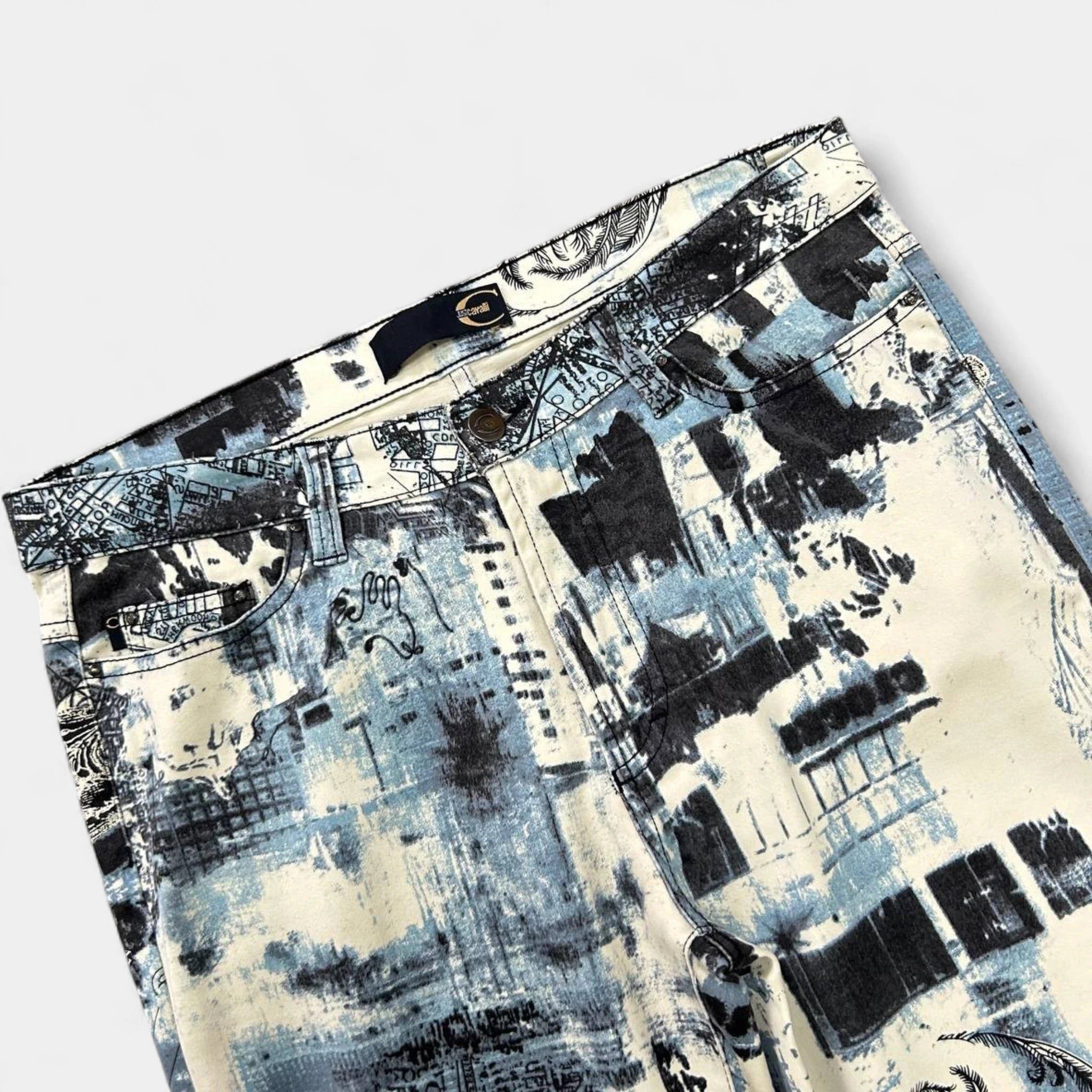 Just Cavalli Just Cavalli City Print Flared Pants Size US 32 / EU 48 - 2 Thumbnail