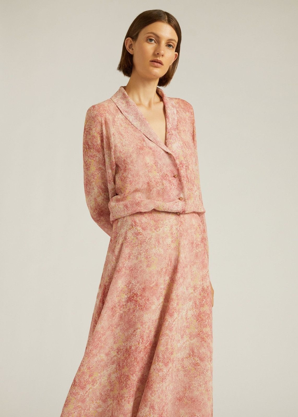 Loro Piana o1srvl11e0824 Alexandra Midi Dress in Pink Size L / US 10 / IT 46 - 3 Thumbnail