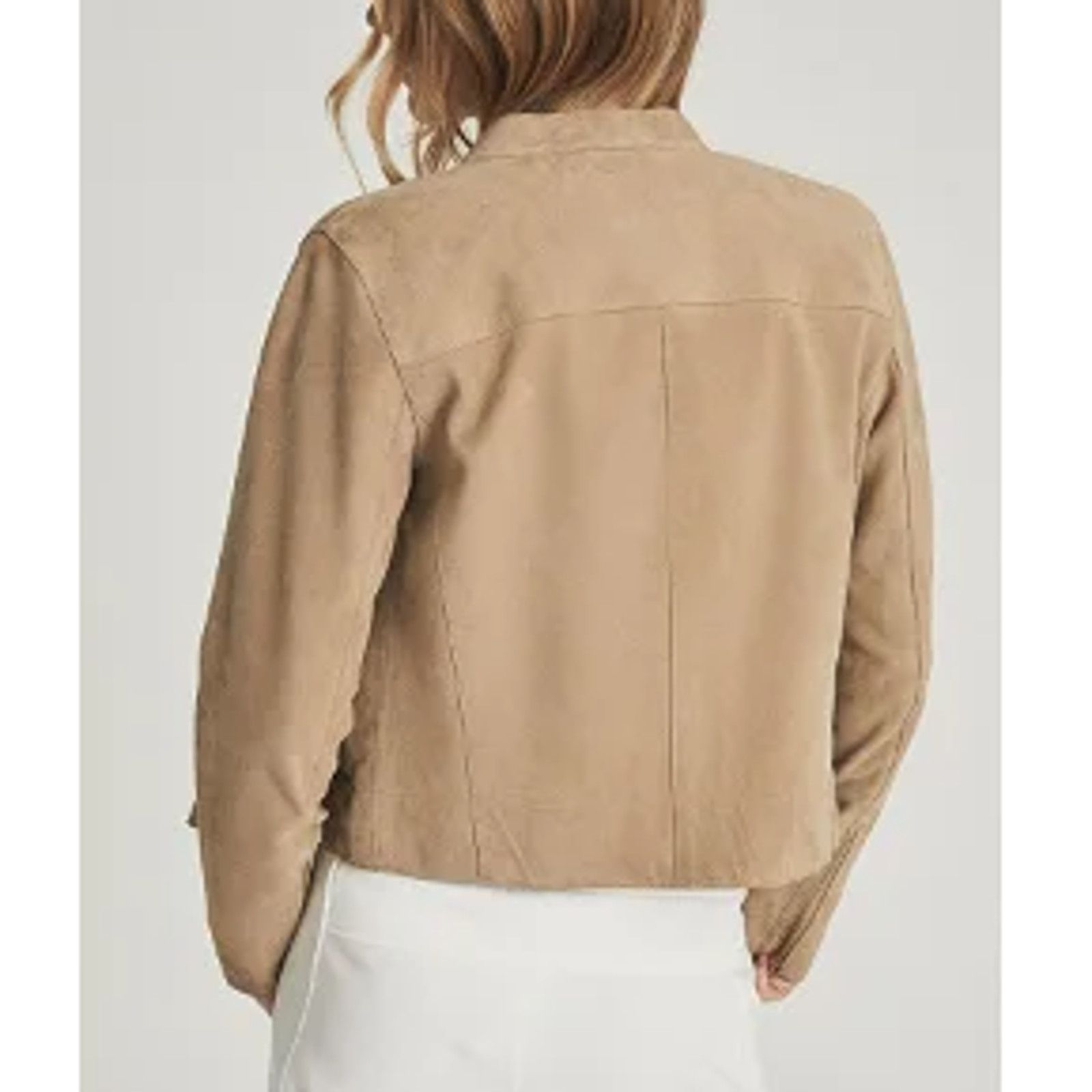Reiss Reiss Women's Madeline Suede Biker Jacket 6 Size M / US 6-8 / IT 42-44 - 2 Thumbnail