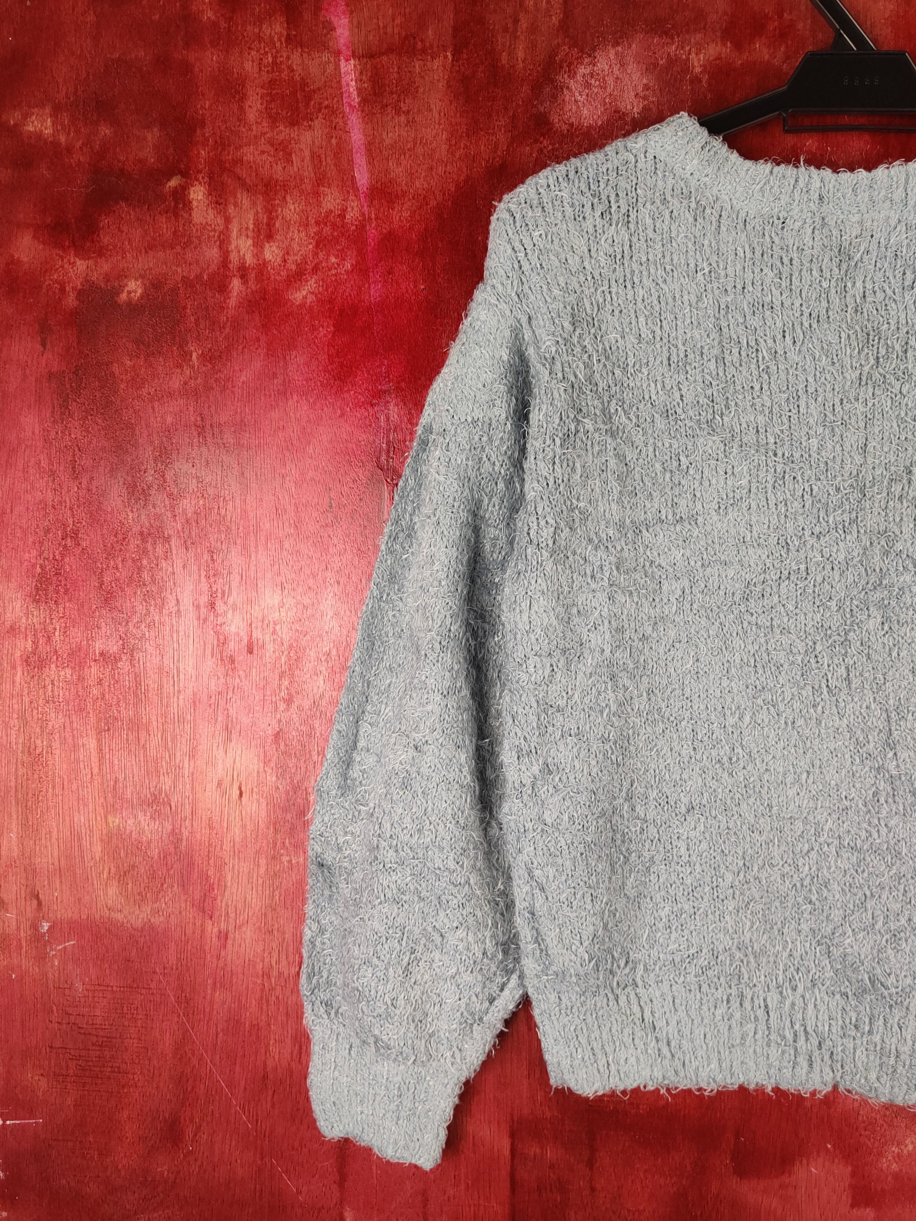 Vintage GU Blue Shag Shaggy Fur Mohair Knitwear #S2162 Size M / US 6-8 / IT 42-44 - 8 Thumbnail