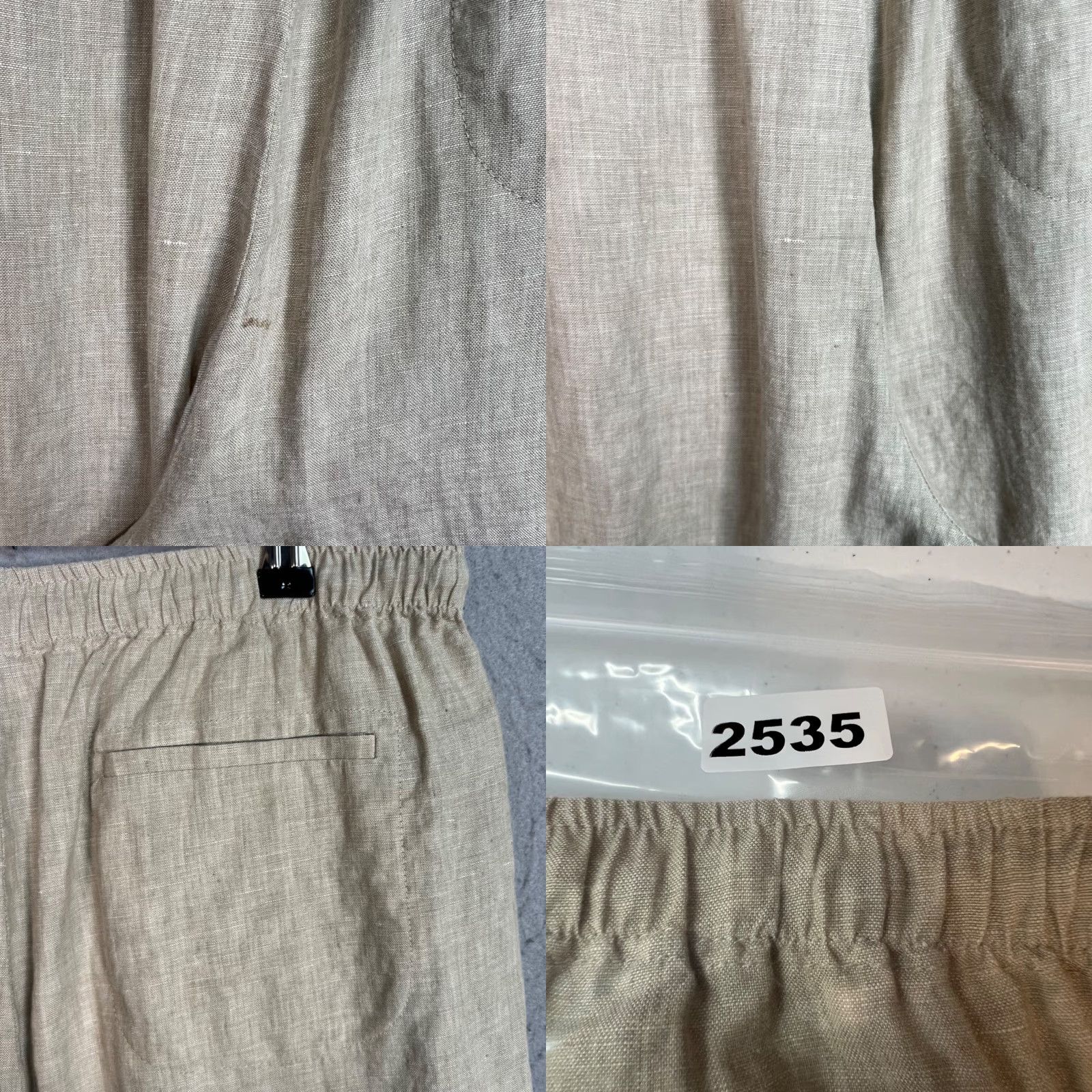 Escada VINTAGE Escada Sport Womens Wide-Leg Pants Beig e Linen Elastic Waist Drawstring 30 Inseam 24 in Ankle Flat Front Regular Size 30 Womens) Size 30" / US 8 / IT 44 - 9 Thumbnail