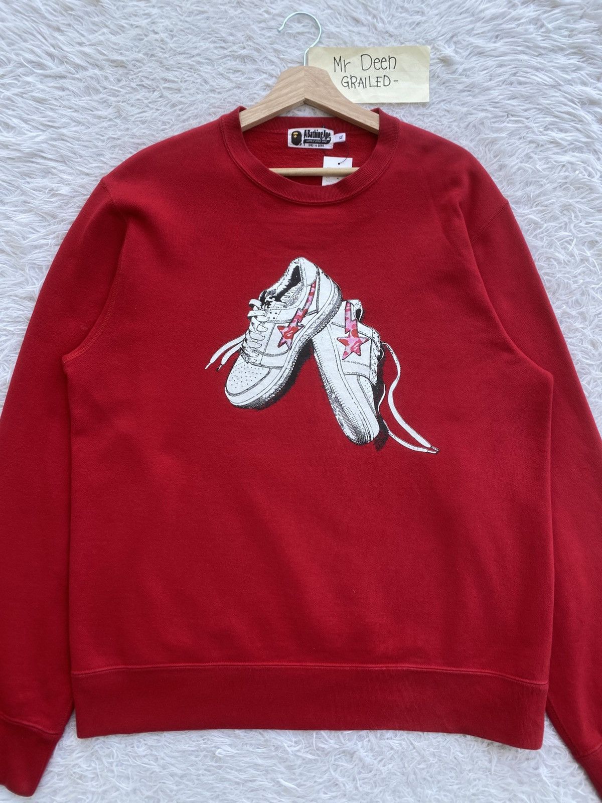 Bape Rare BAPE Camo Bapesta Crewneck Red Sweater Size US XL / EU 56 / 4 - 4 Thumbnail