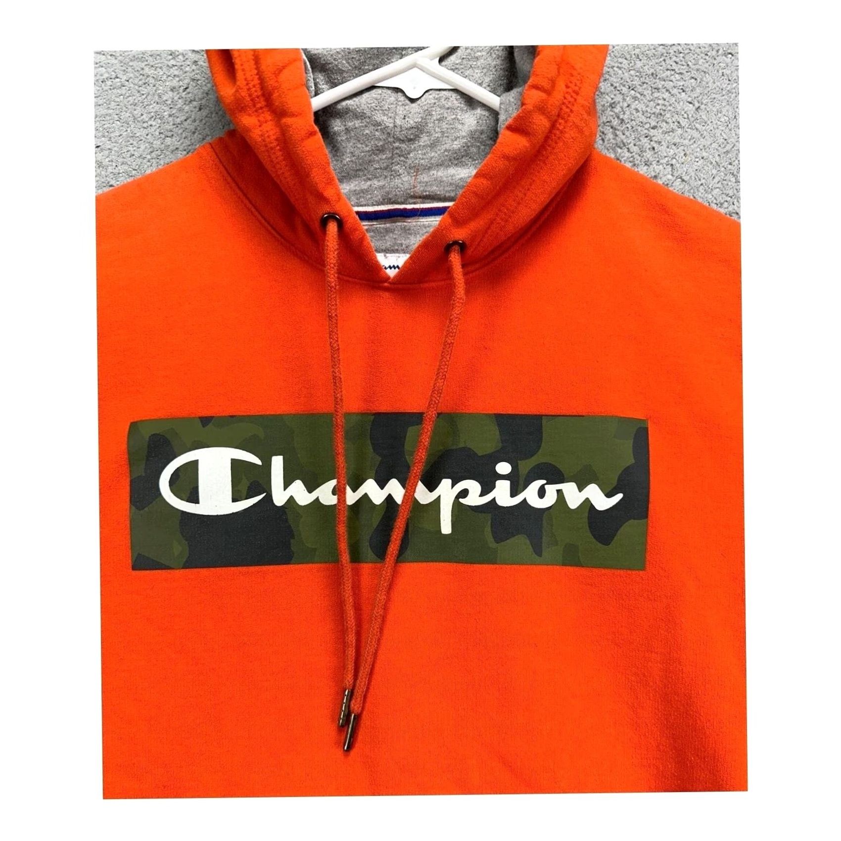 Champion Champion Hoodie Sweatshirt Adult Small Orange Graphic Camo Print Pullover Mens Size US S / EU 44-46 / 1 - 2 Thumbnail