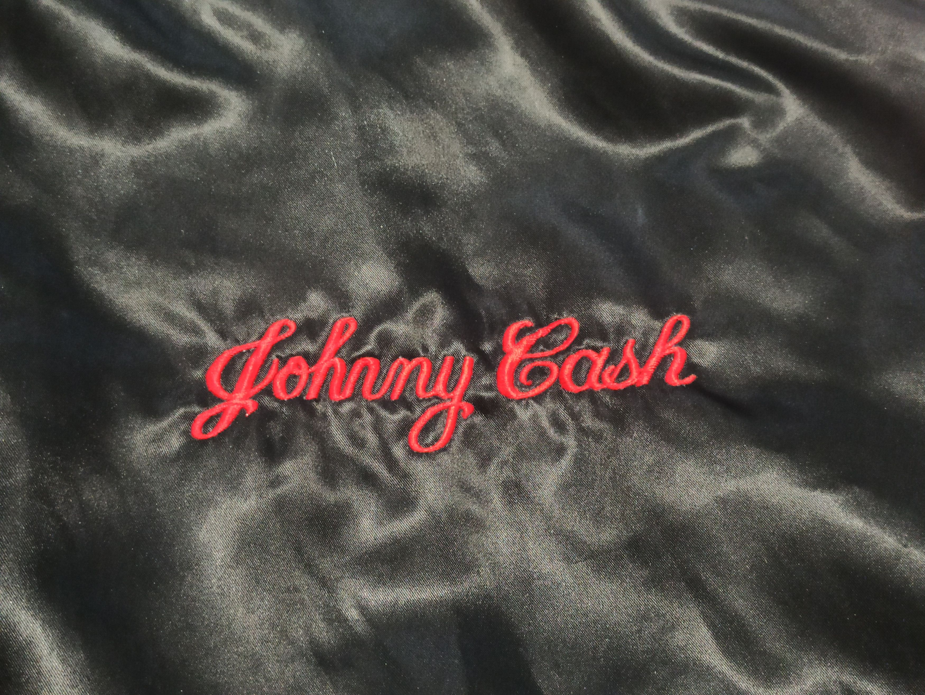 Other Johnny Cash Vintage 80s Gold Star Satin Bomber Jacket Size US XL / EU 56 / 4 - 4 Thumbnail