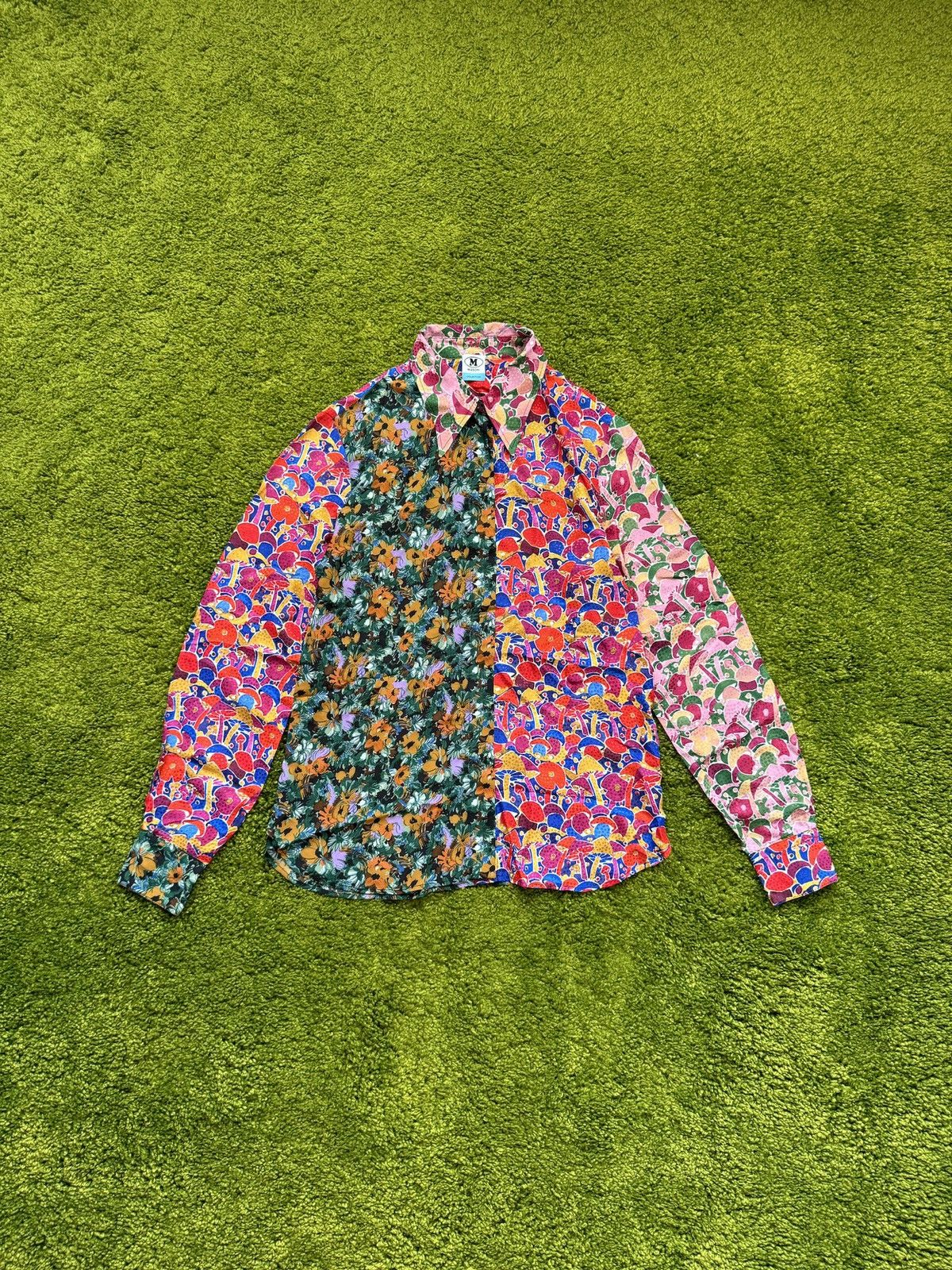 Designer × Missoni 🍄 Missoni silk blend floral patchwork mushrooms shirt blouse Size M / US 6-8 / IT 42-44 - 1 Thumbnail