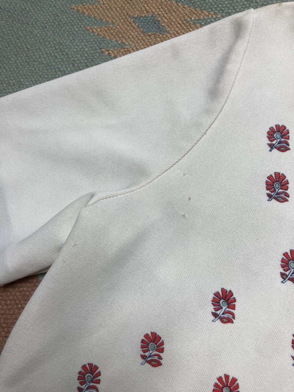 Vintage Vintage 70s collared shirt 1/4 zip flowers paisley hippie L Size L / US 10 / IT 46 - 10 Thumbnail
