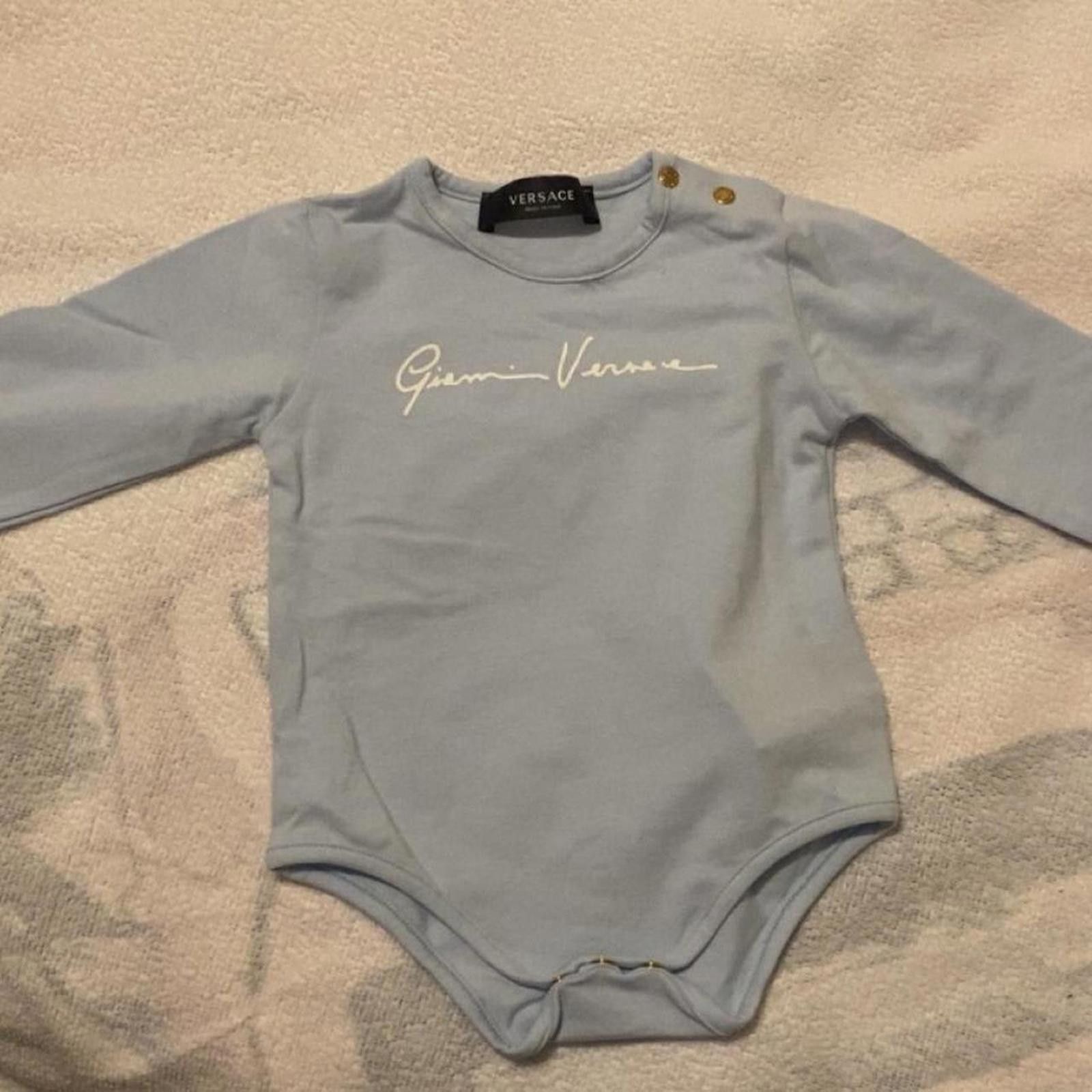 Versace Versace Baby Bodysuit babysuit Light Blue Size 12M Size ONE SIZE - 1 Thumbnail