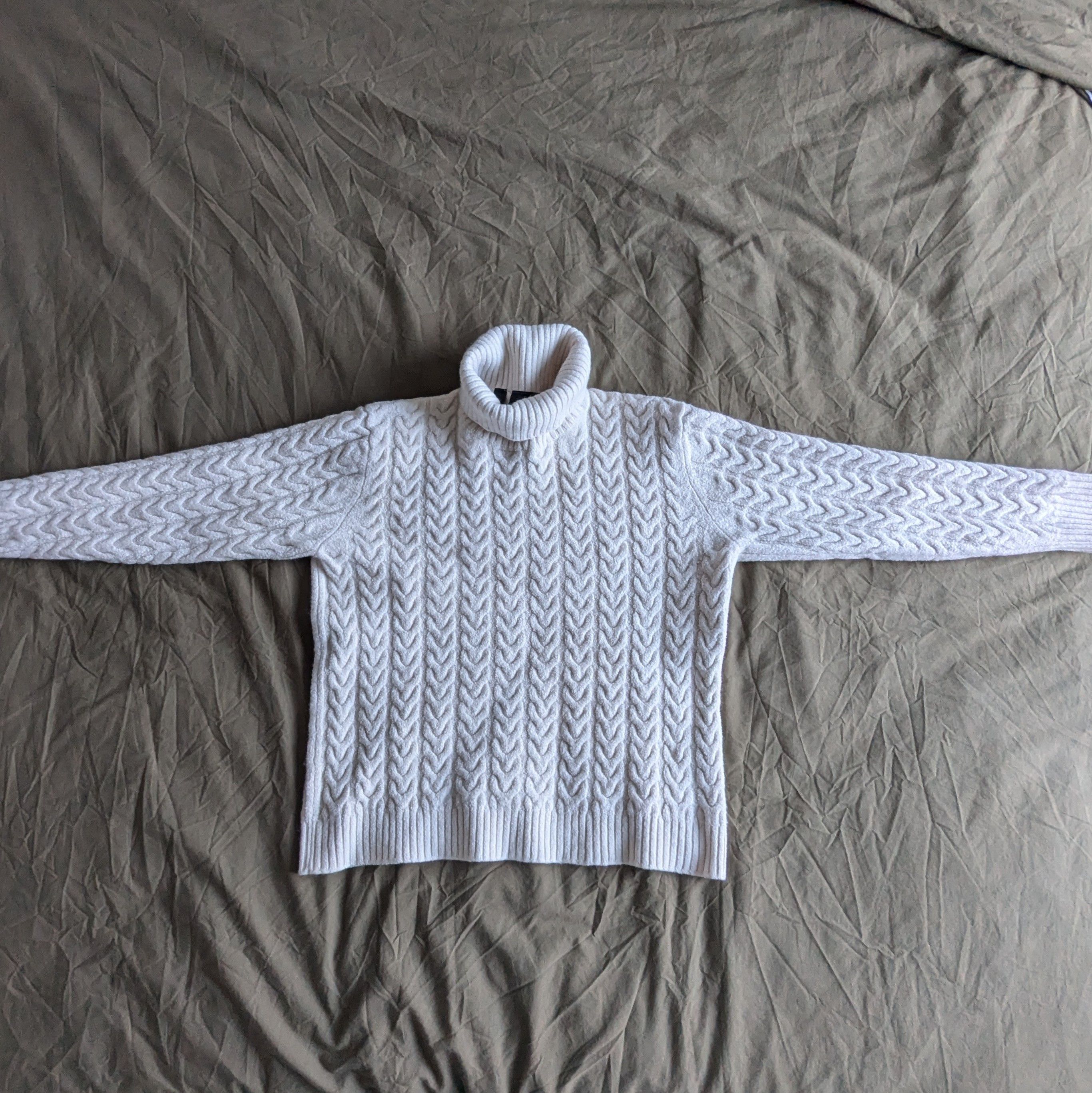 Saks Fifth Avenue White cable knit sweater cable knit jumper knives out style Size US XS / EU 42 / 0 - 3 Thumbnail
