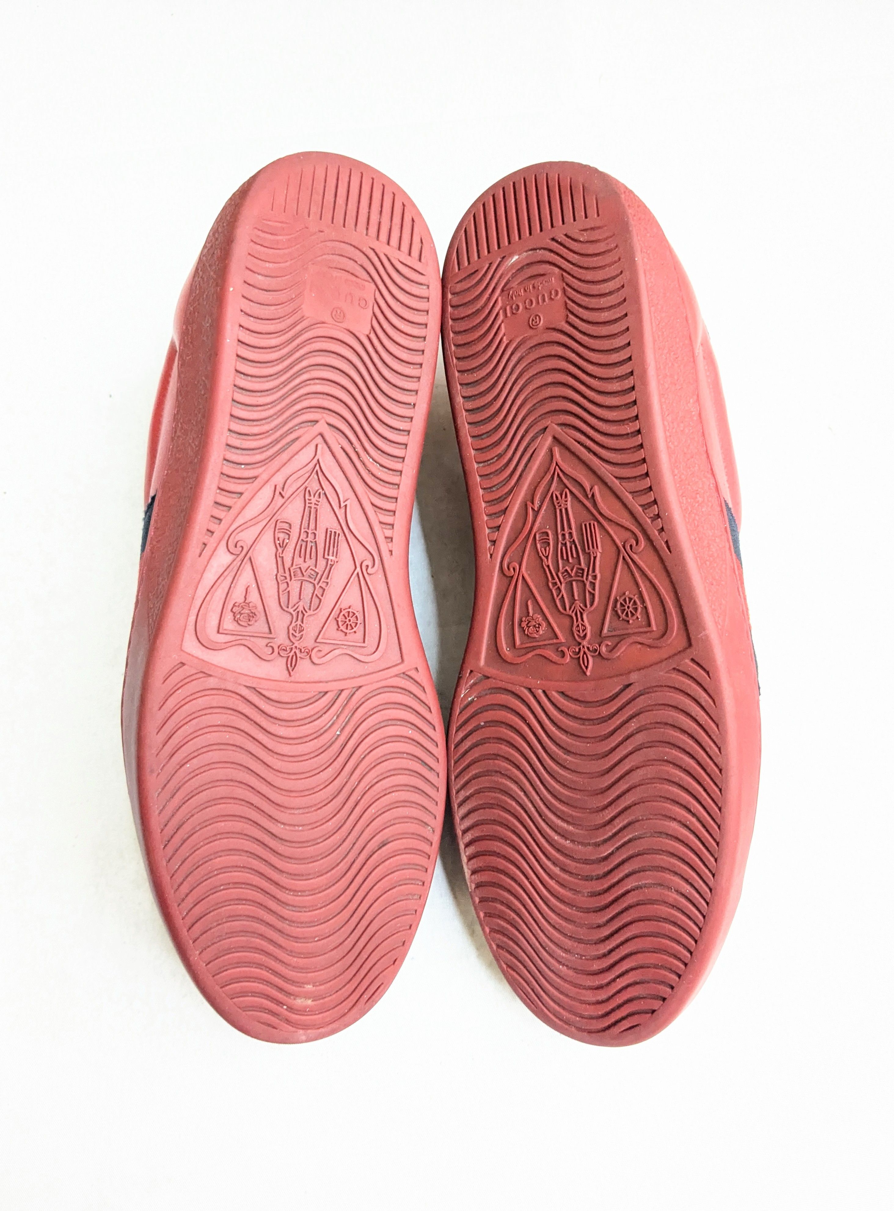 Gucci Gucci Ace Sneakers 9.5 Red Low Tops Leather Tennis Size US 9.5 / EU 42-43 - 16 Thumbnail