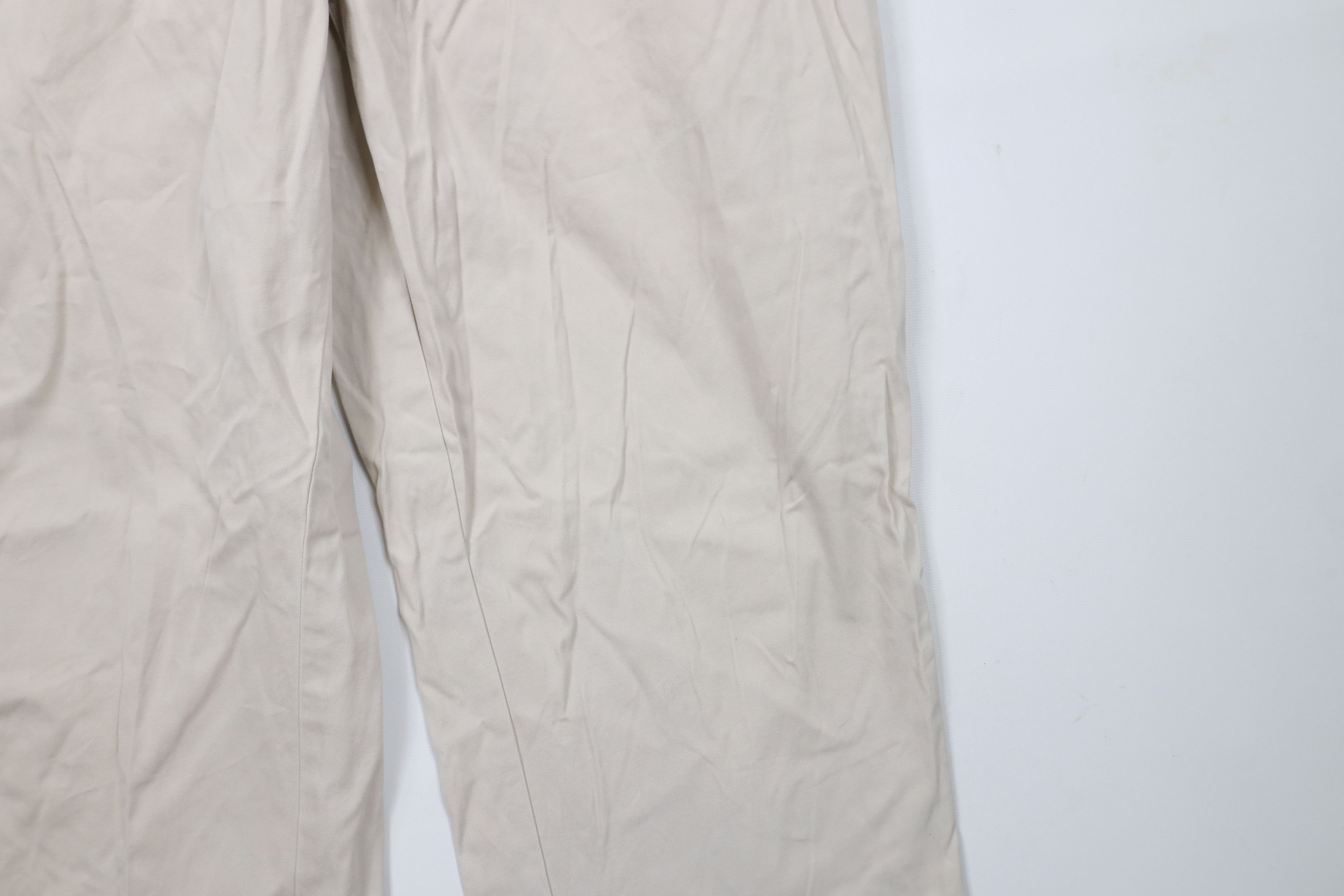 Ralph Lauren × Vintage Vintage 90s Ralph Lauren Front Wide Leg Chino Pants Beige Size US 34 / EU 50 - 7 Thumbnail