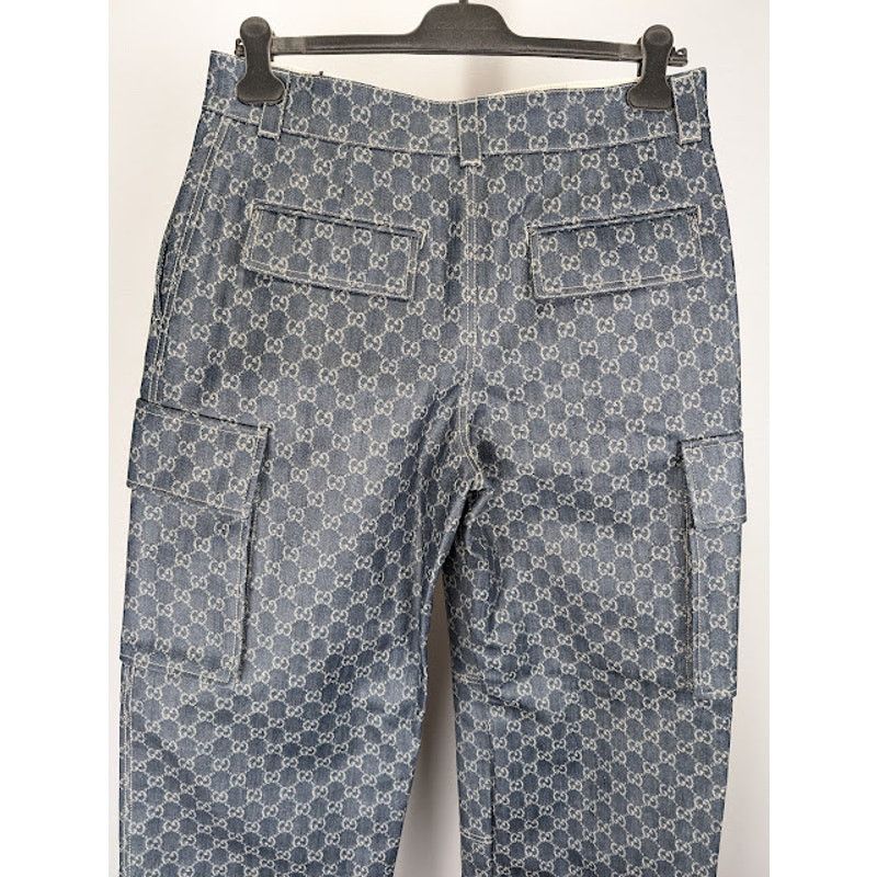 Gucci o1rshd1 Coated GG Denim Cargo Pant in Blue Size US 34 / EU 50 - 13 Thumbnail