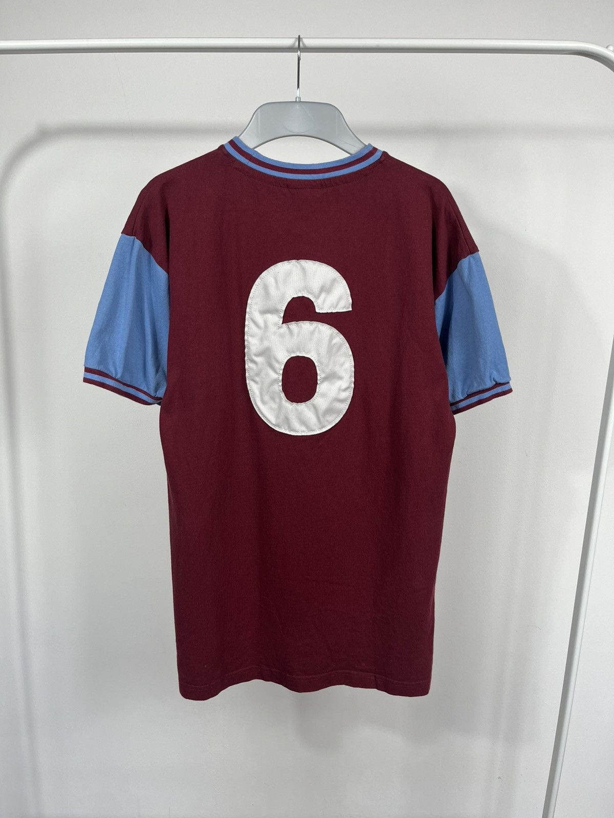 Vintage West Ham Retro Shirt #6 Score Draw Claret Blue M Size US M / EU 48-50 / 2 - 6 Thumbnail