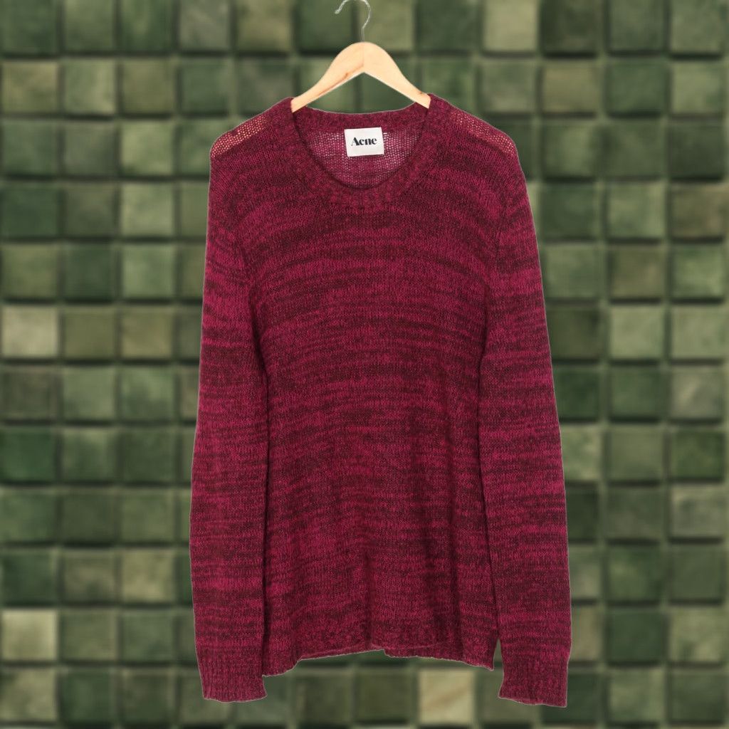 Vintage ACNE SINGER AW12 Crew Neck Knit Wool Mohair Jumper Sweater Women L Purple Melange Knitwear Pullover Jumper Womens Size L / US 10 / IT 46 - 1 Thumbnail