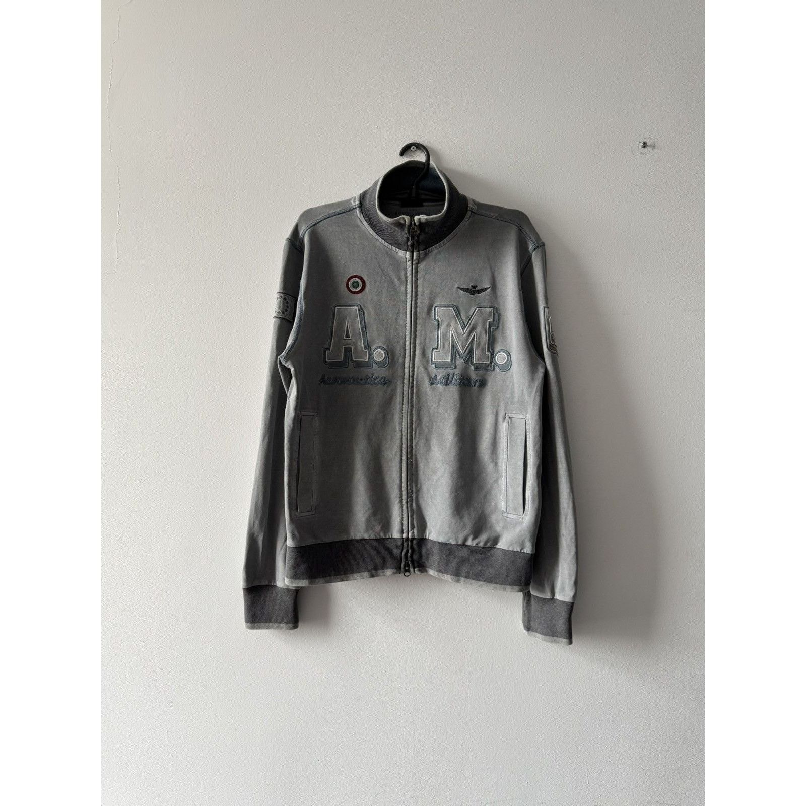 Aeronautica Militare Y2K Vintage Avantgarde Aeronautica Gray Zip Sweatershirt Size US M / EU 48-50 / 2 - 1 Thumbnail