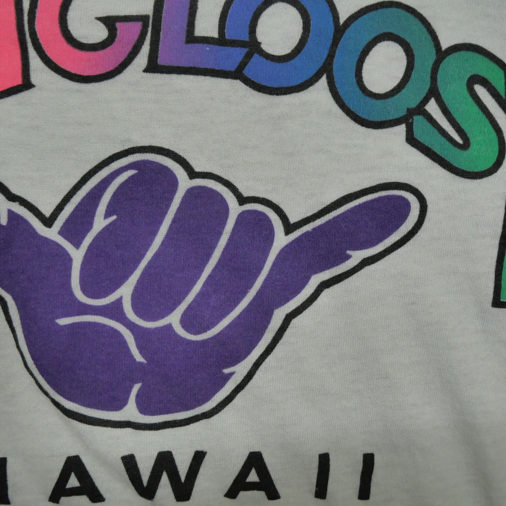 Rainbow VINTAGE Hawaii T Shirt Adult Medium White Hang Loose Rainbow Mens 80s Size US M / EU 48-50 / 2 - 4 Thumbnail