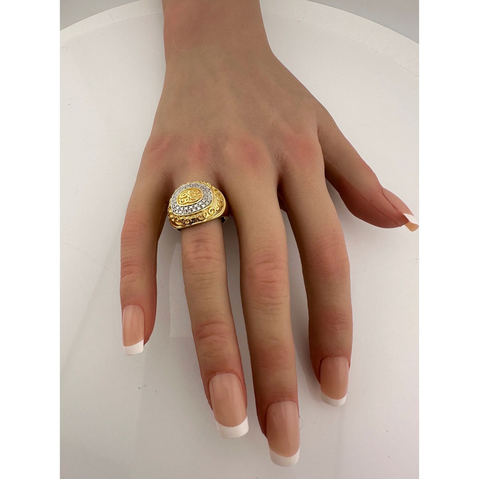 Other Gold and Silver Statement Ring with Ancient Motif - Size 7.5 Size ONE SIZE - 12 Thumbnail