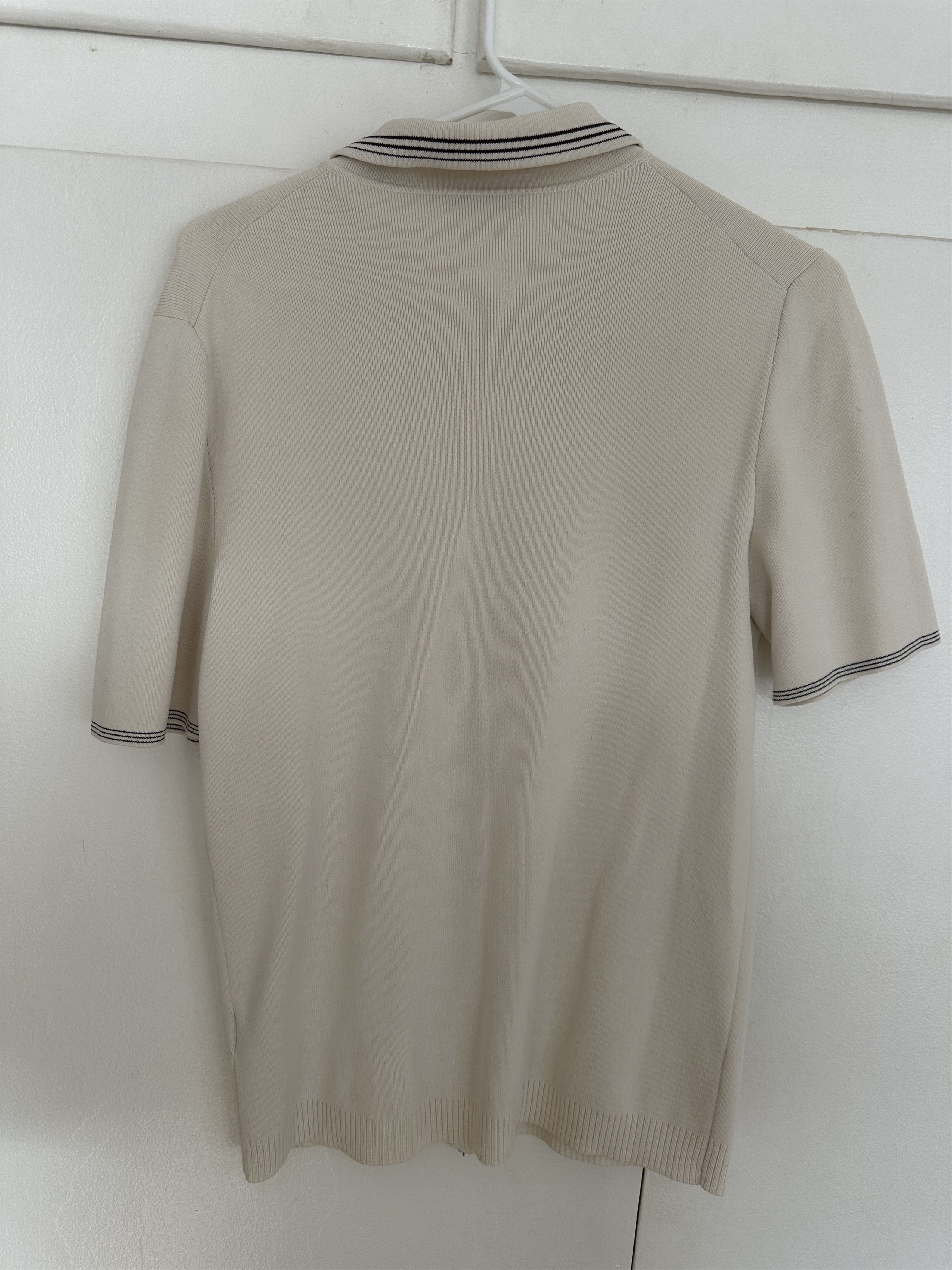 Reiss Tripper Ecru Tipped Zip Through Polo Size US S / EU 44-46 / 1 - 4 Thumbnail