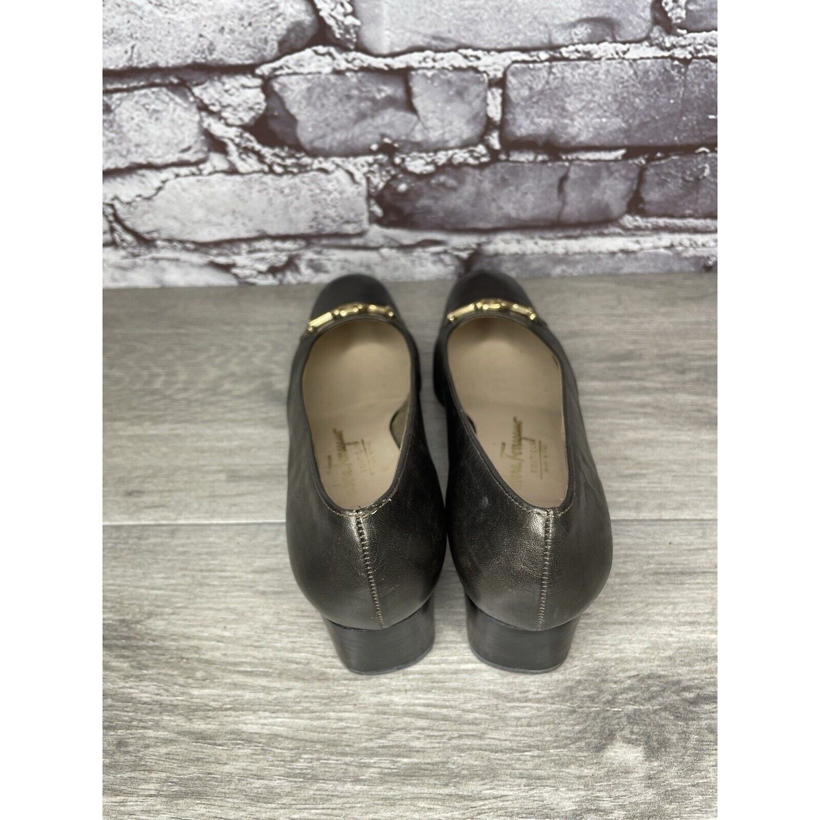 Salvatore Ferragamo Salvatore Ferragamo Brown Leather Horsebit Heeled Pump Shoes Size US 7 / IT 37 - 5 Thumbnail