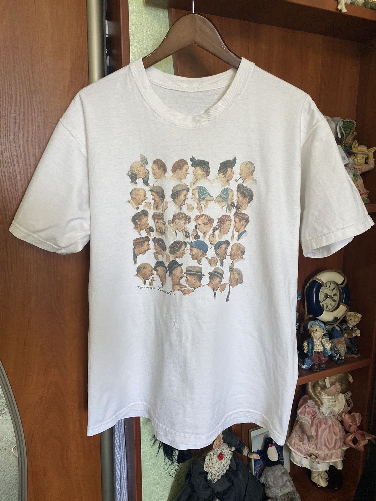 Vintage Vintage 90s Norman Rockwell art Tee Shirt Distressed Size US XL / EU 56 / 4 - 1 Thumbnail