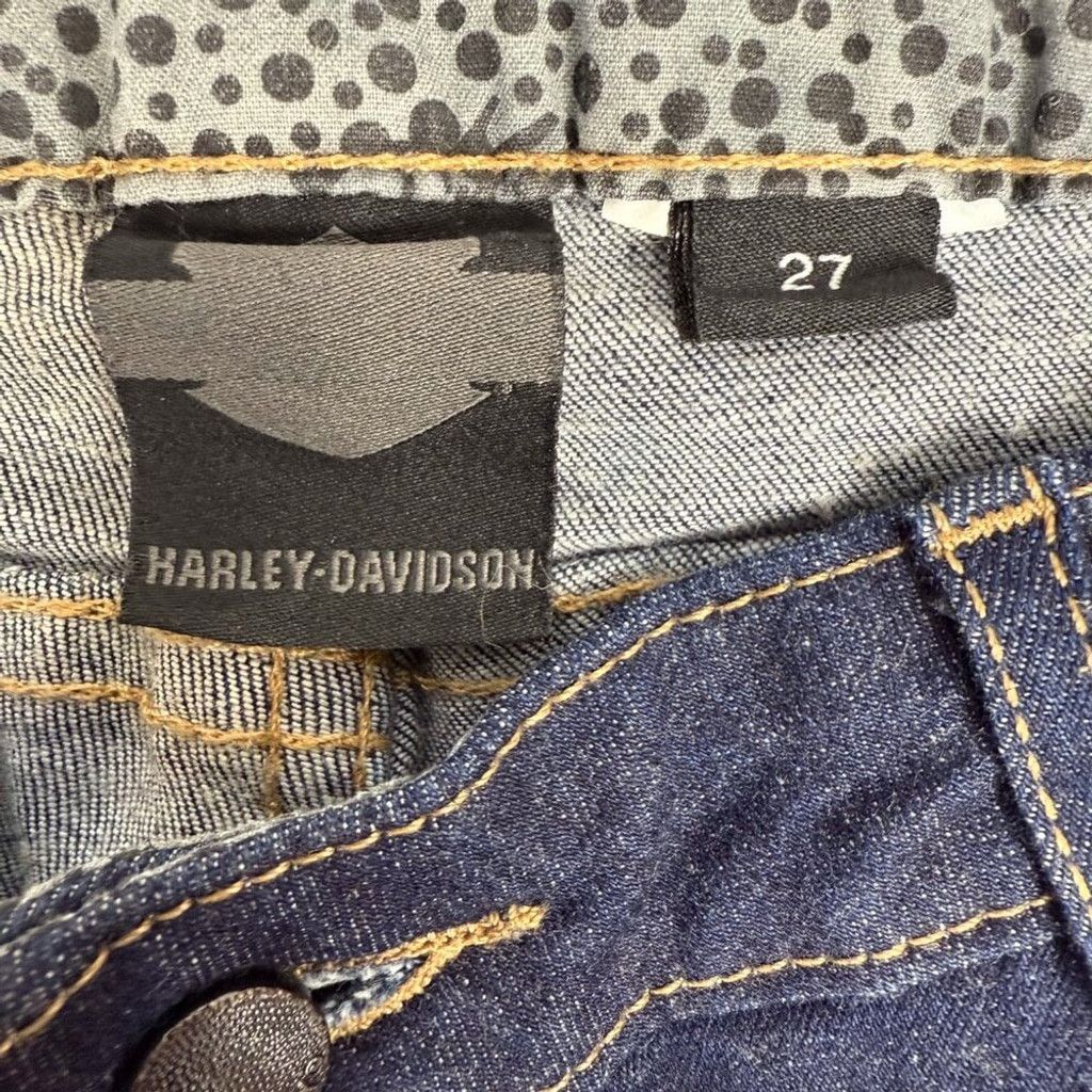 Harley Davidson HARLEY DAVIDSON Moto Skinny Ankle Stretch Blue Jeans Size 27 Size 27" / US 4 / IT 40 - 4 Thumbnail