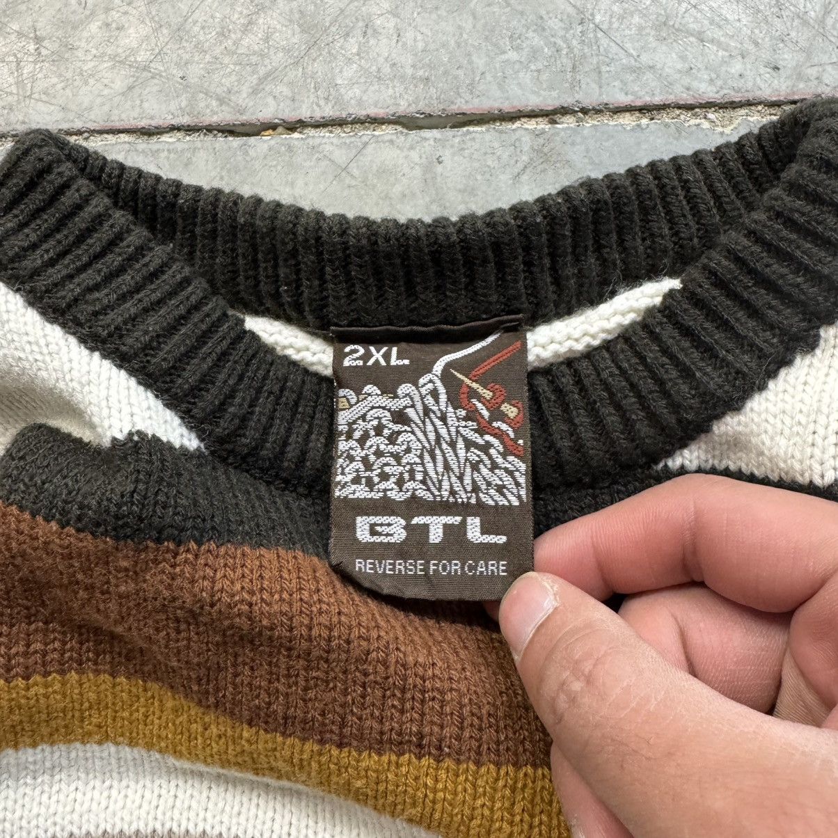 Vintage Vintage 90s Y2K BTL Vintage Striped Knit Sweater Fits XL Size US XL / EU 56 / 4 - 3 Thumbnail