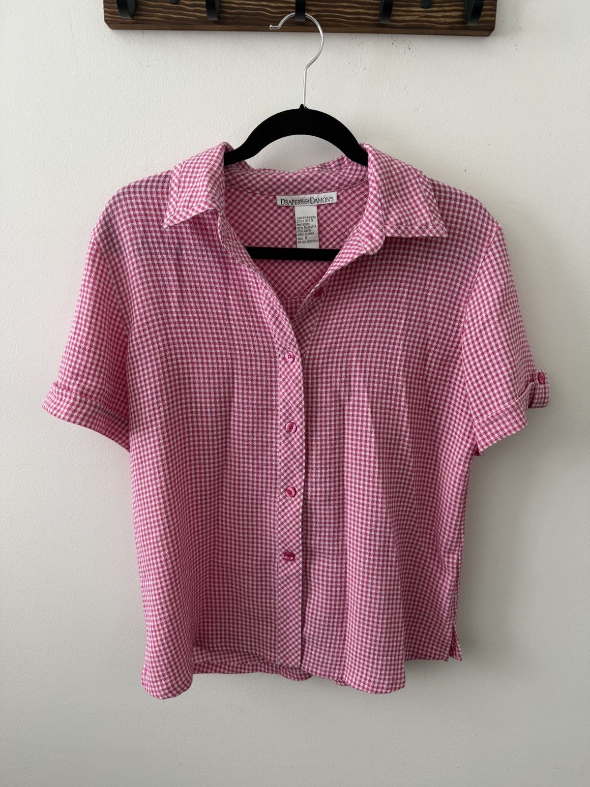 Other Drapers & Damon Pink Plaid Button Up Women’s Small Size S / US 4 / IT 40 - 1 Thumbnail