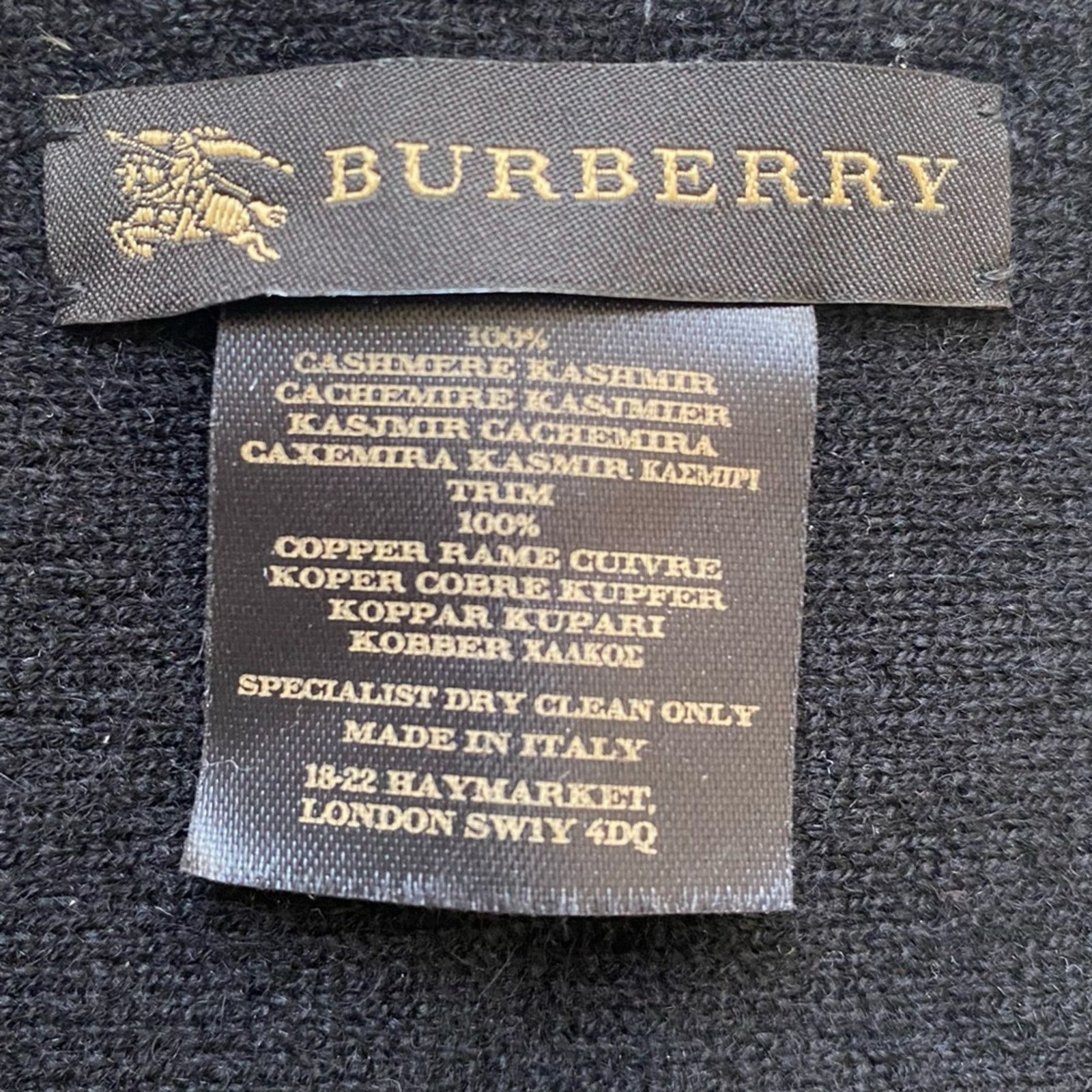 Burberry BURBERRY Black Cashmere Scarf with Copper Metallic Trim EUC Size ONE SIZE - 3 Thumbnail
