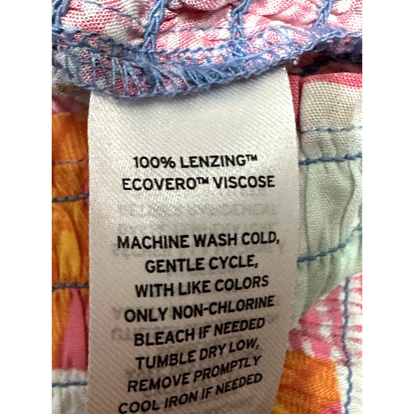 BP. BP Crop Top Smocked Shoulder Tie Geometric Multi Pastel NWOT Size L / US 10 / IT 46 - 8 Thumbnail
