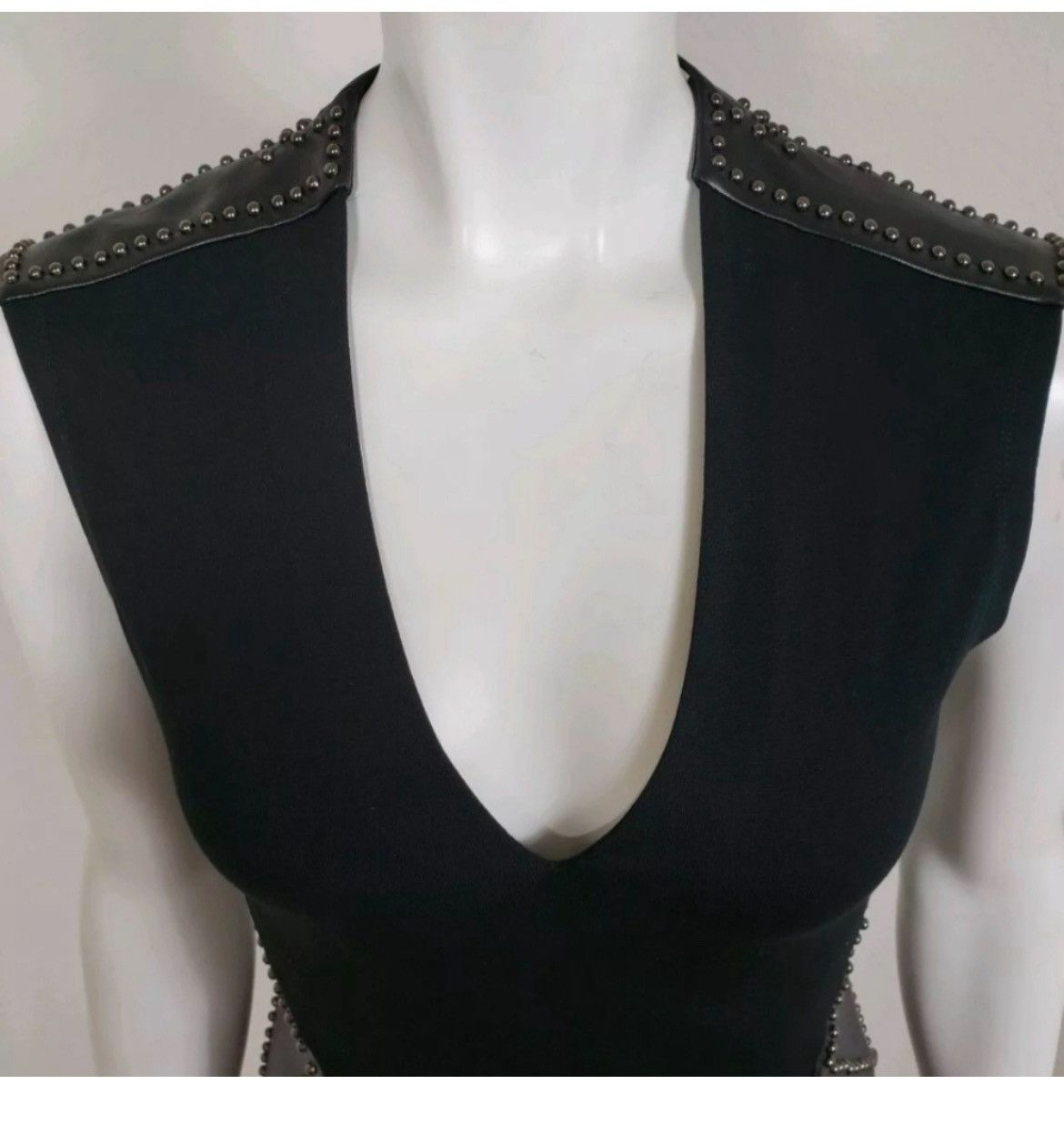 Haute Hippie Haute Hippie Black Sleeveless Lambskin Leather studded Dress Size XS / US 0-2 / IT 36-38 - 5 Thumbnail